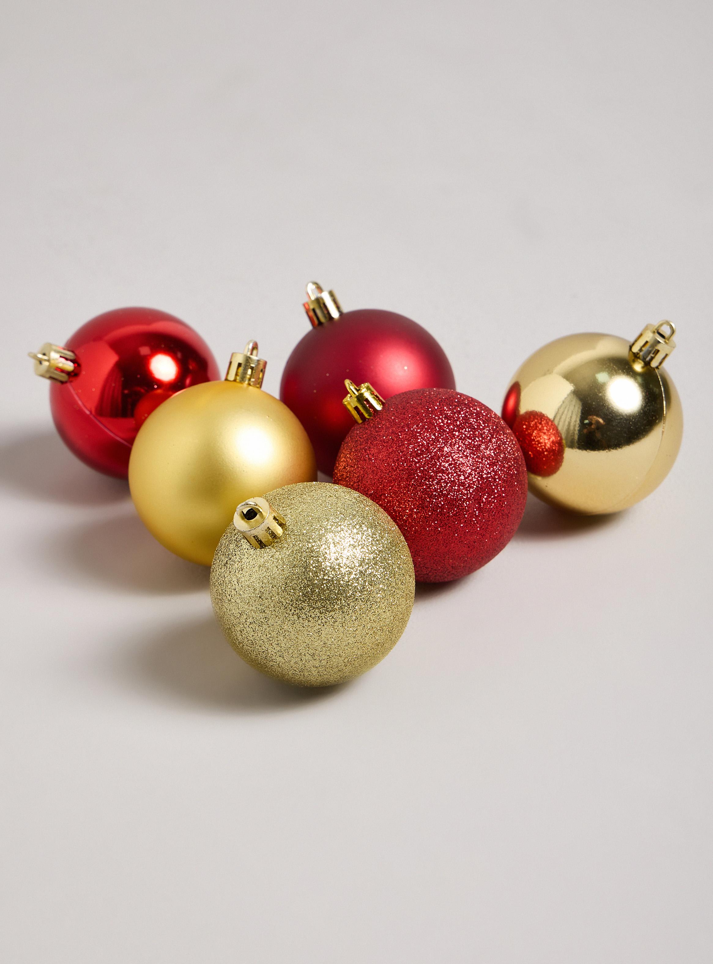 Set de 30 Esferas Navidad Dorado y Rojo-0