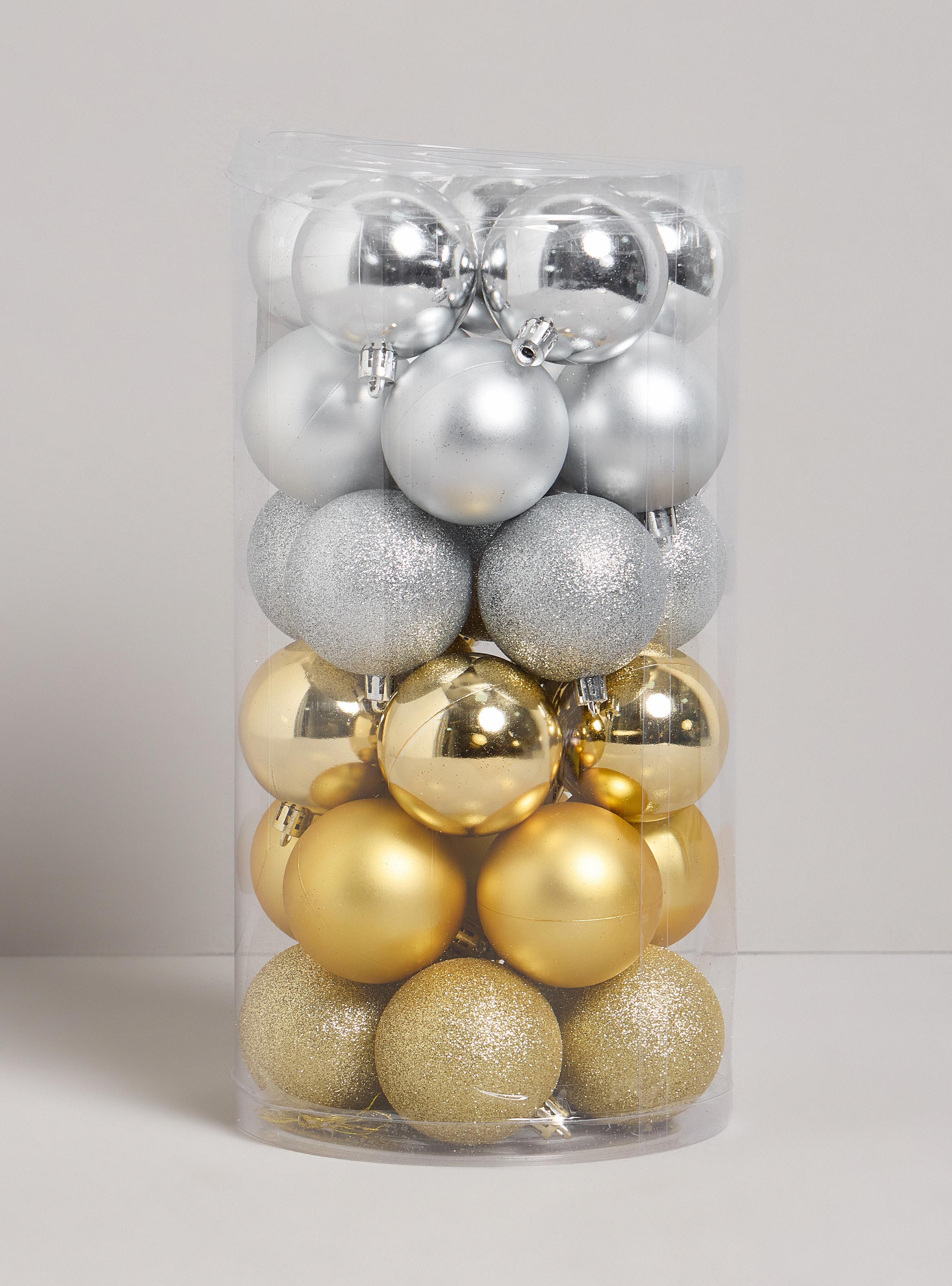 Set de 30 Esferas Navidad Dorado y Plateado-2