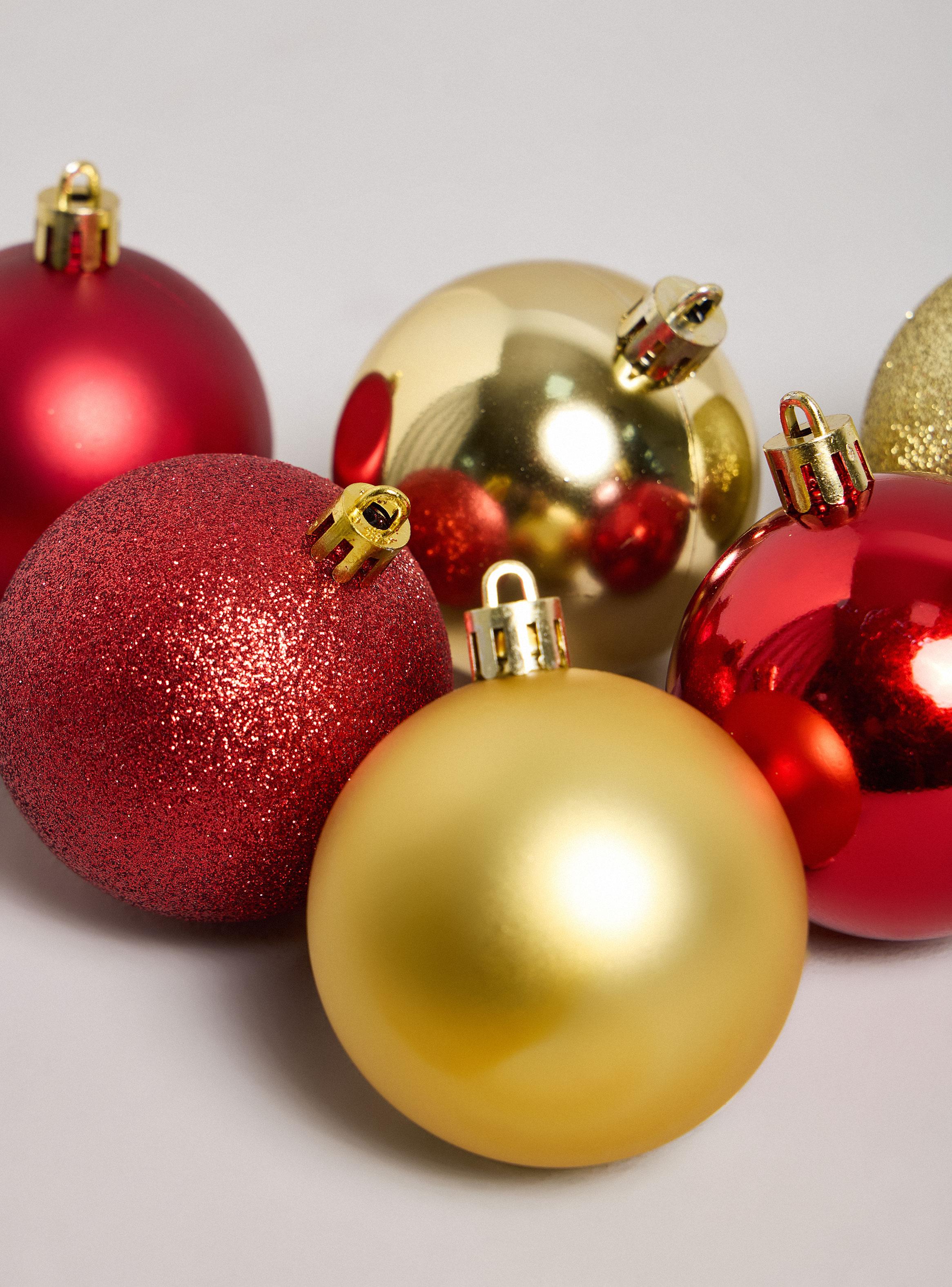 Set de 50 Esferas Dorado y Rojo-1