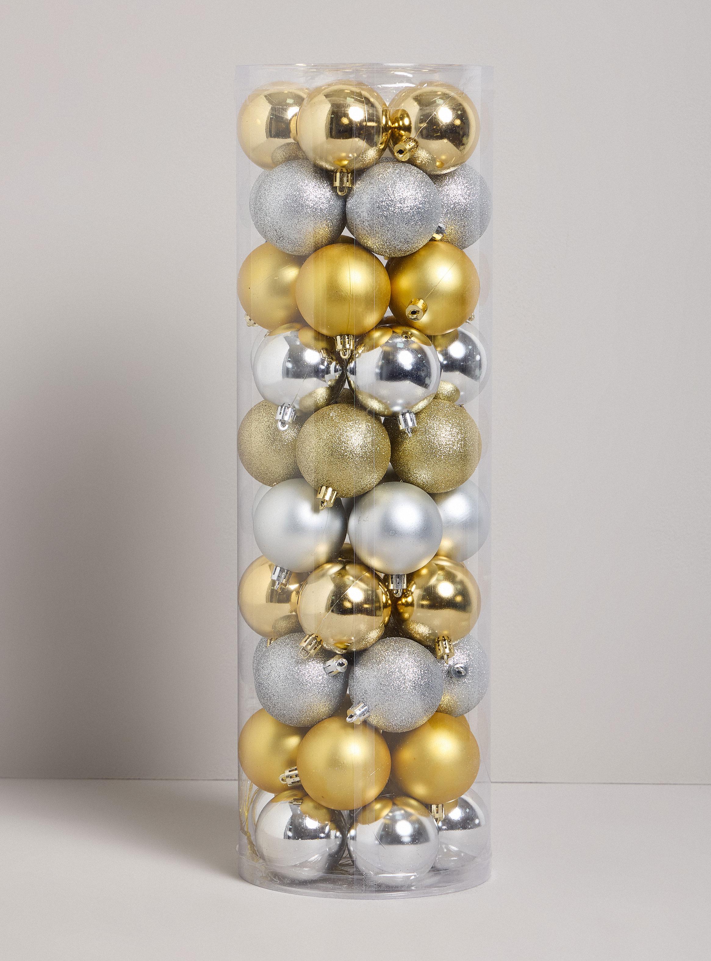 Set de 50 Esferas Dorado y Plateado-2
