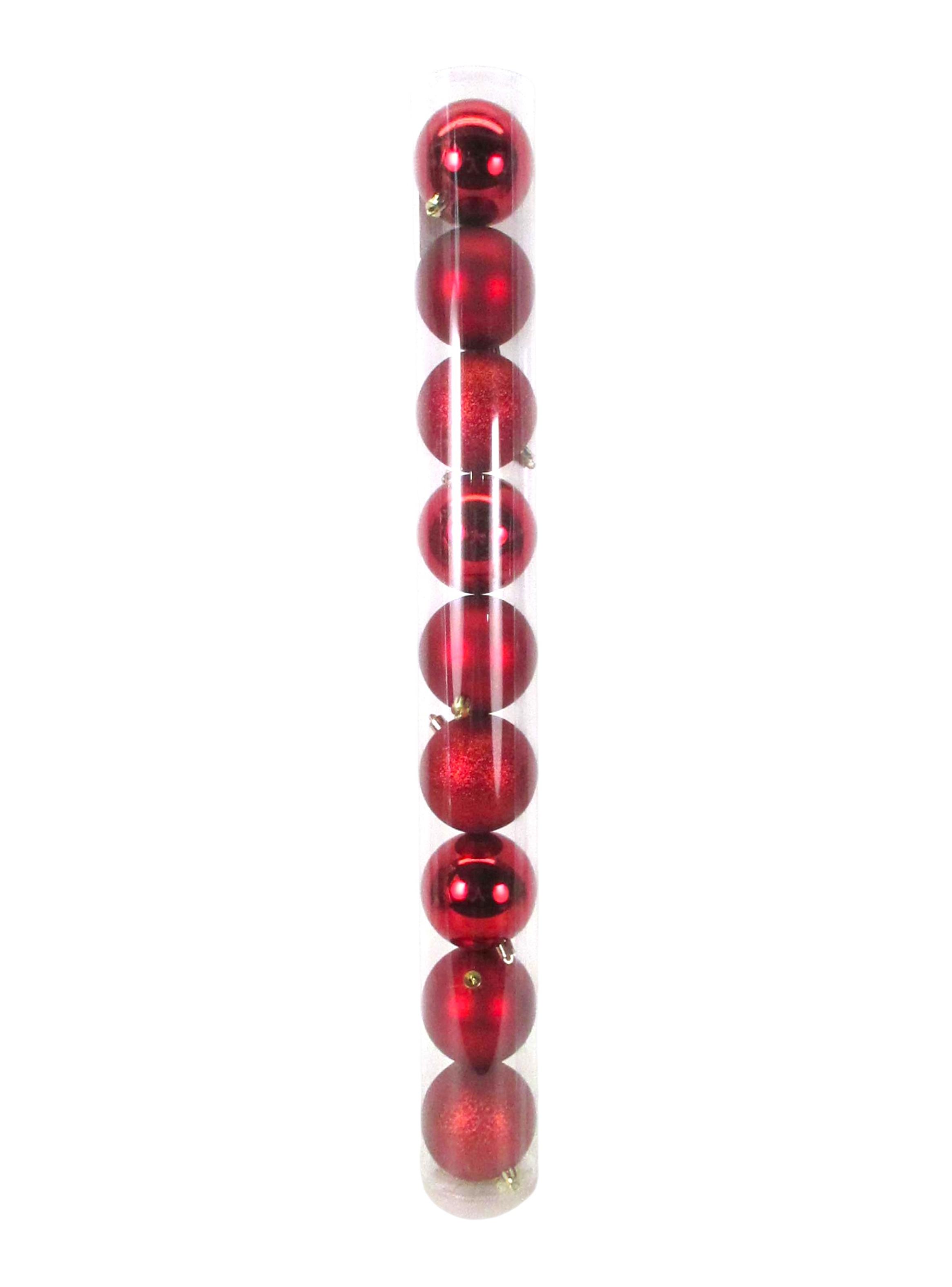 Set 9 Esferas Navidad Rojas 8 cm-0