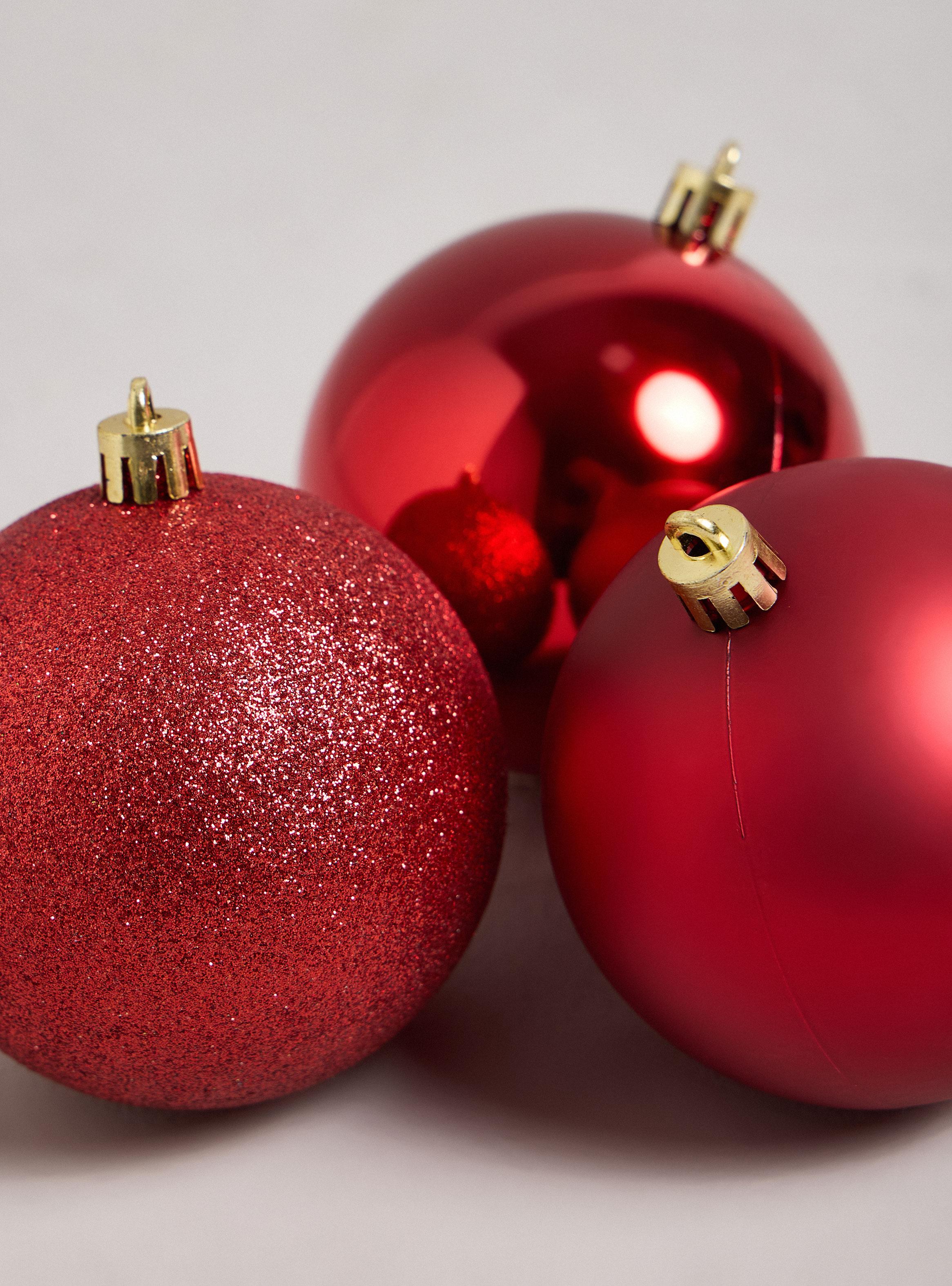 Set de 9 Esferas Navidad Rojas 8 cm-1