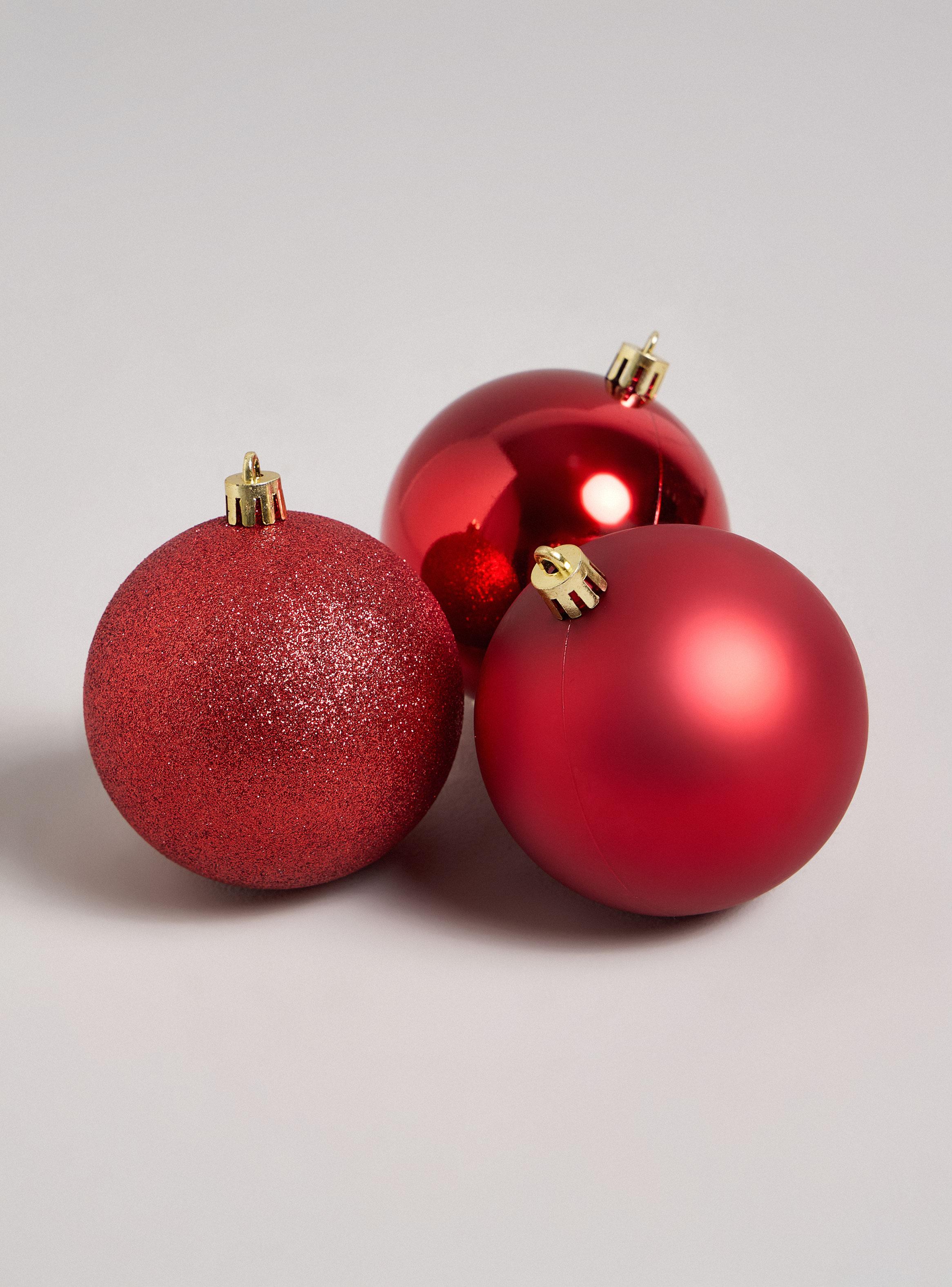 Set de 9 Esferas Navidad Rojas 8 cm-0