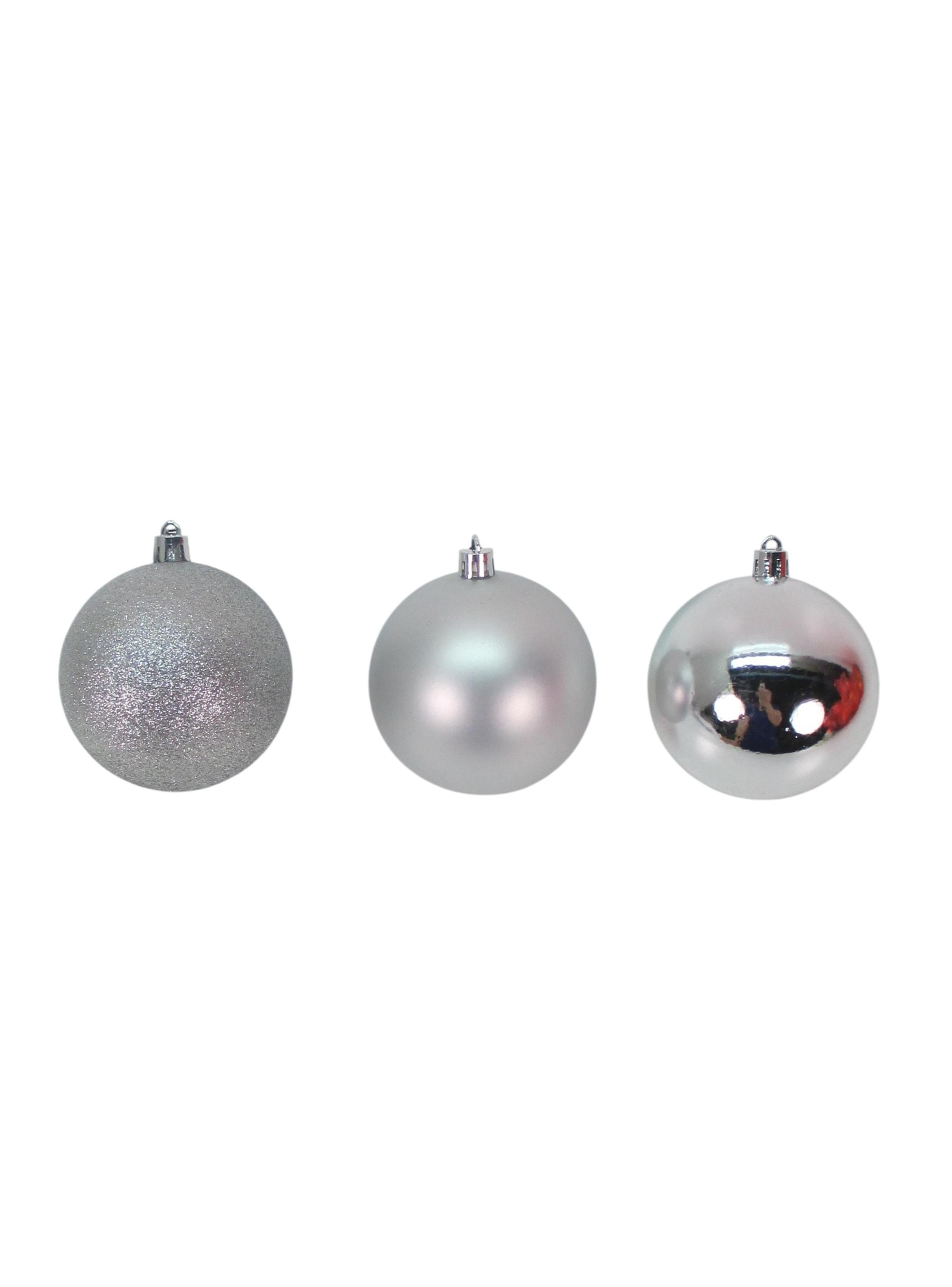 Set 9 Esferas Navidad Plateadas 8 cm-2