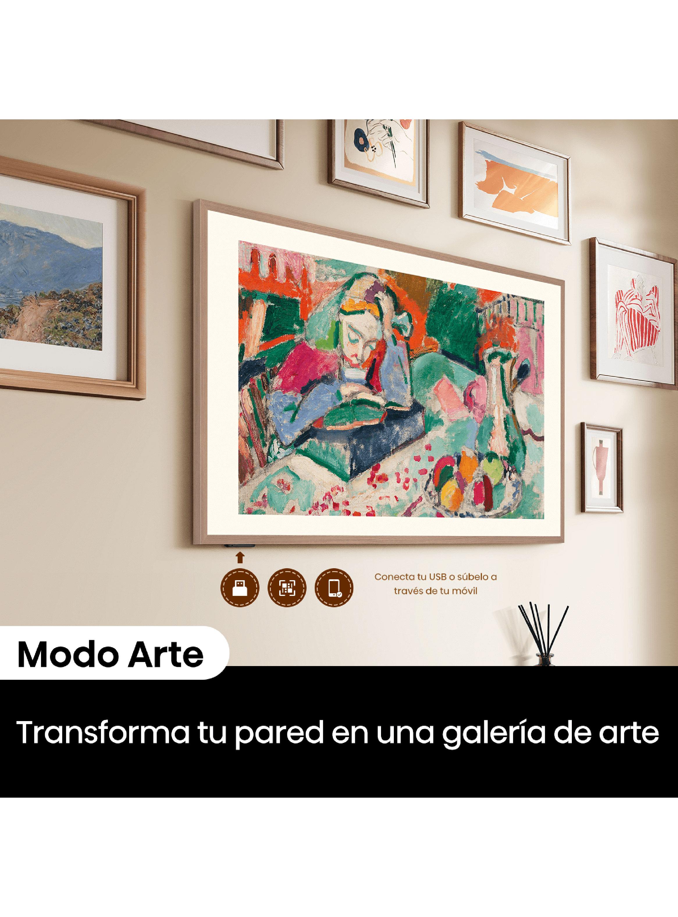 QLED Smart TV 55" 4K UHD Canvas TV + Marco Color Madera-3