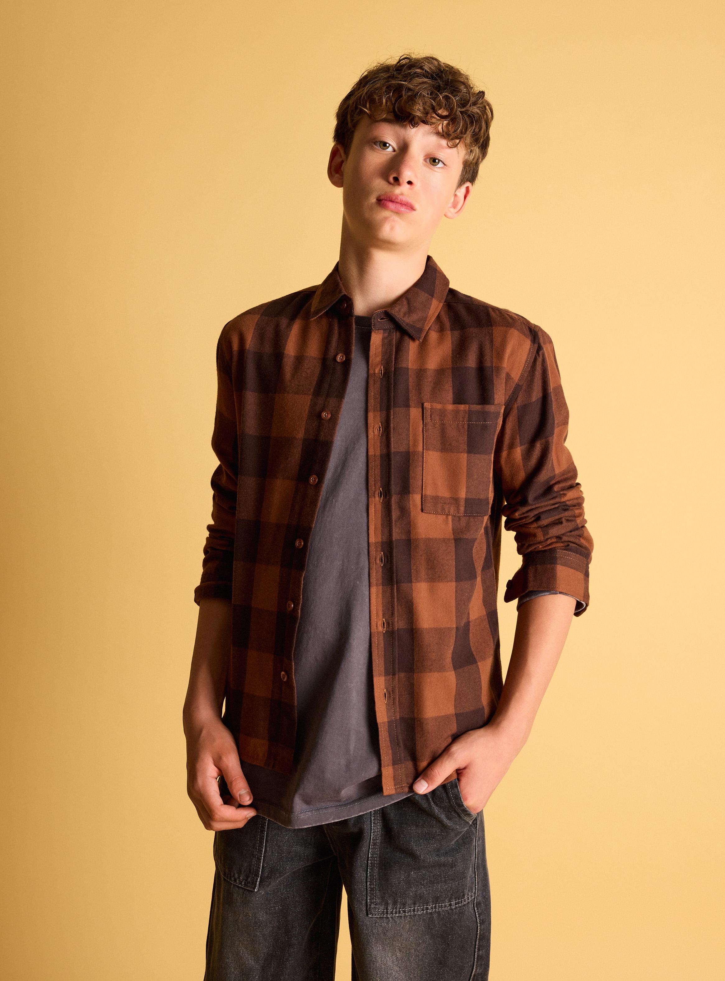 Camisa Escocesa Relaxed Fit-0
