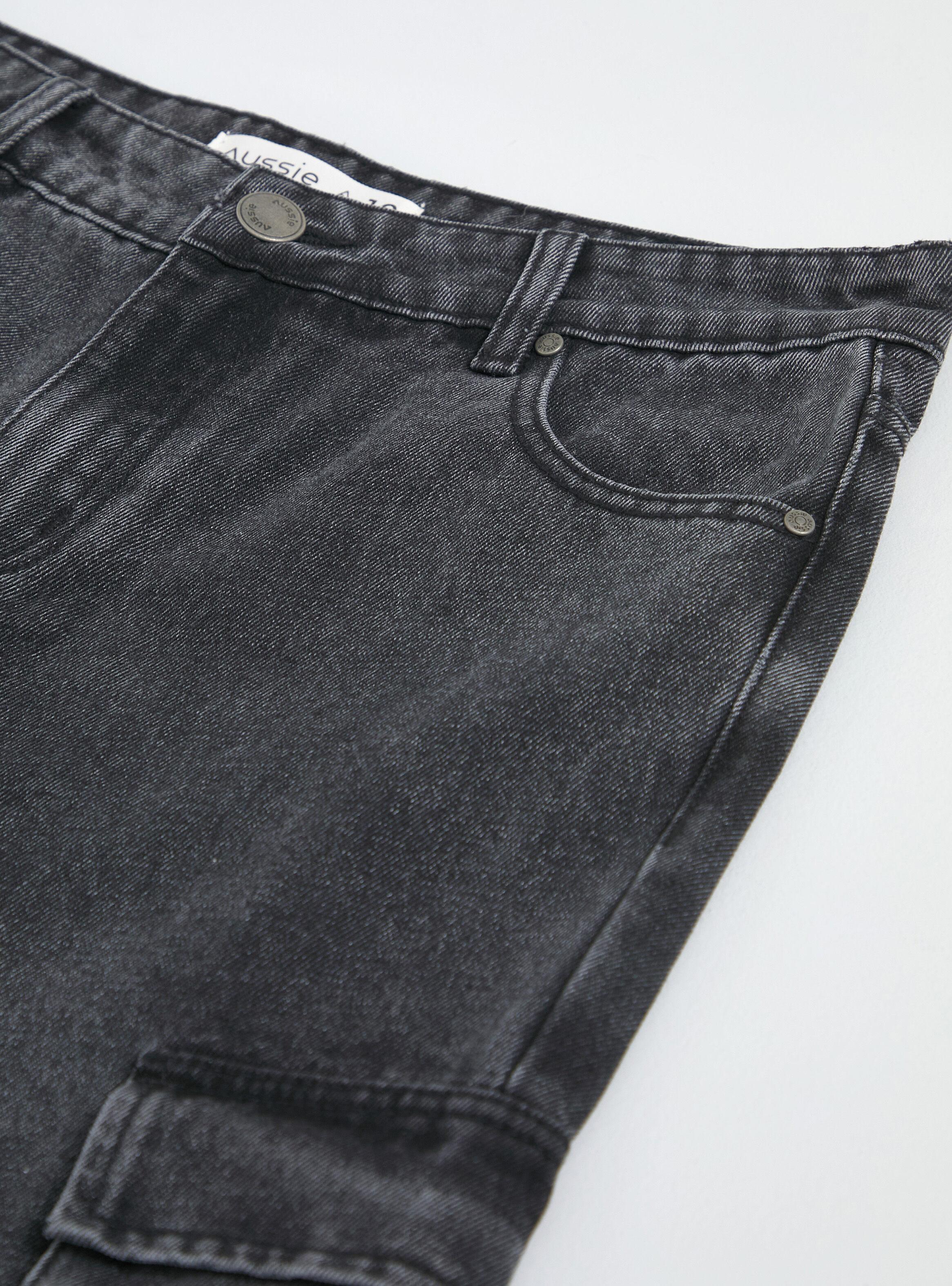Jeans con Bolsillo Cargo con Tiro Medio-2