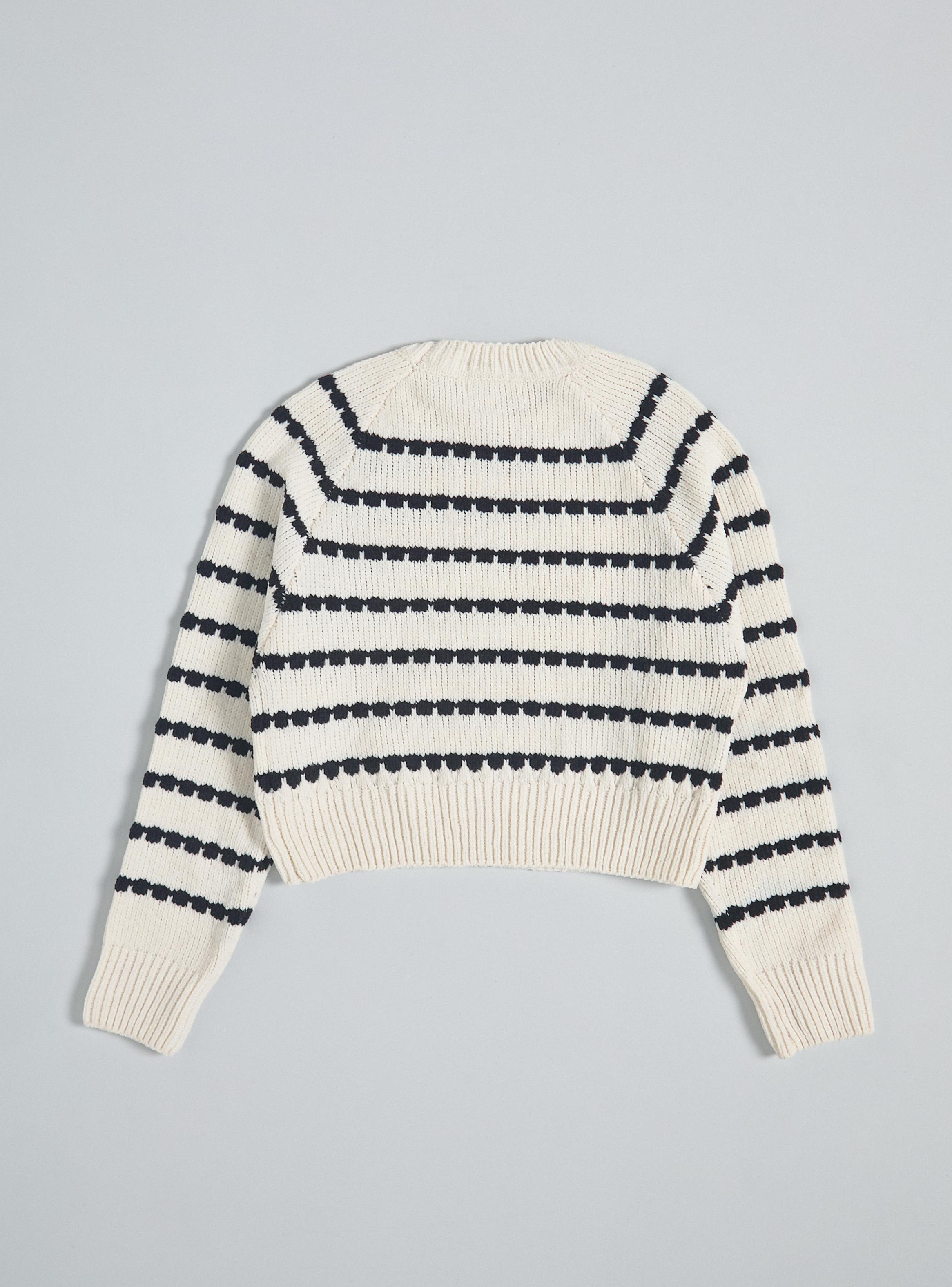 Sweater Jacquard Blanco y Negro-3