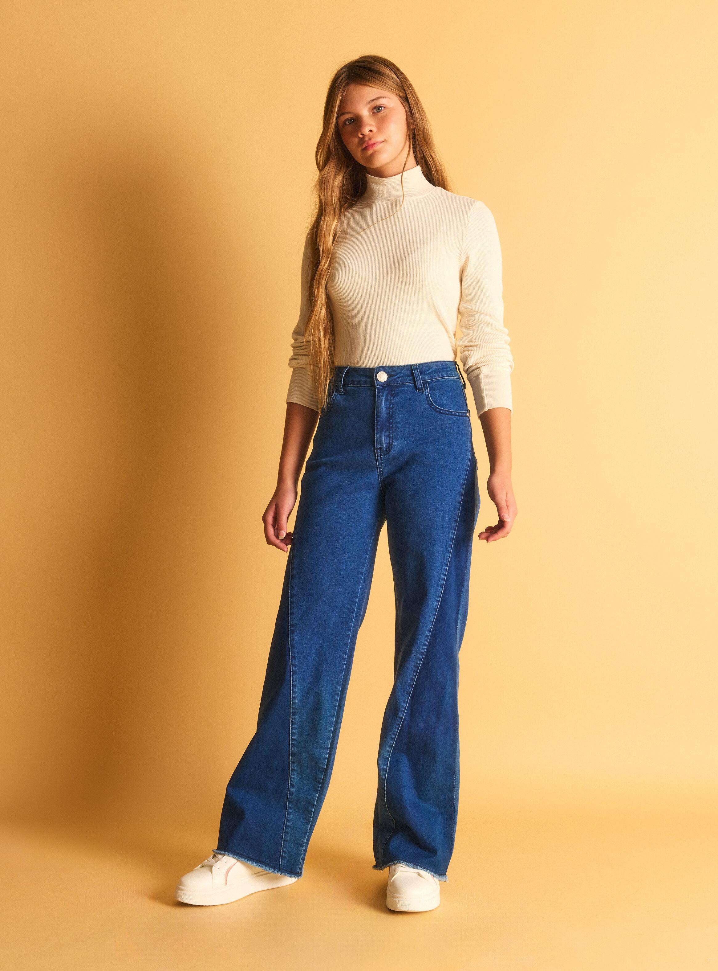 Jeans Denim Flaire Mix de Telas-3