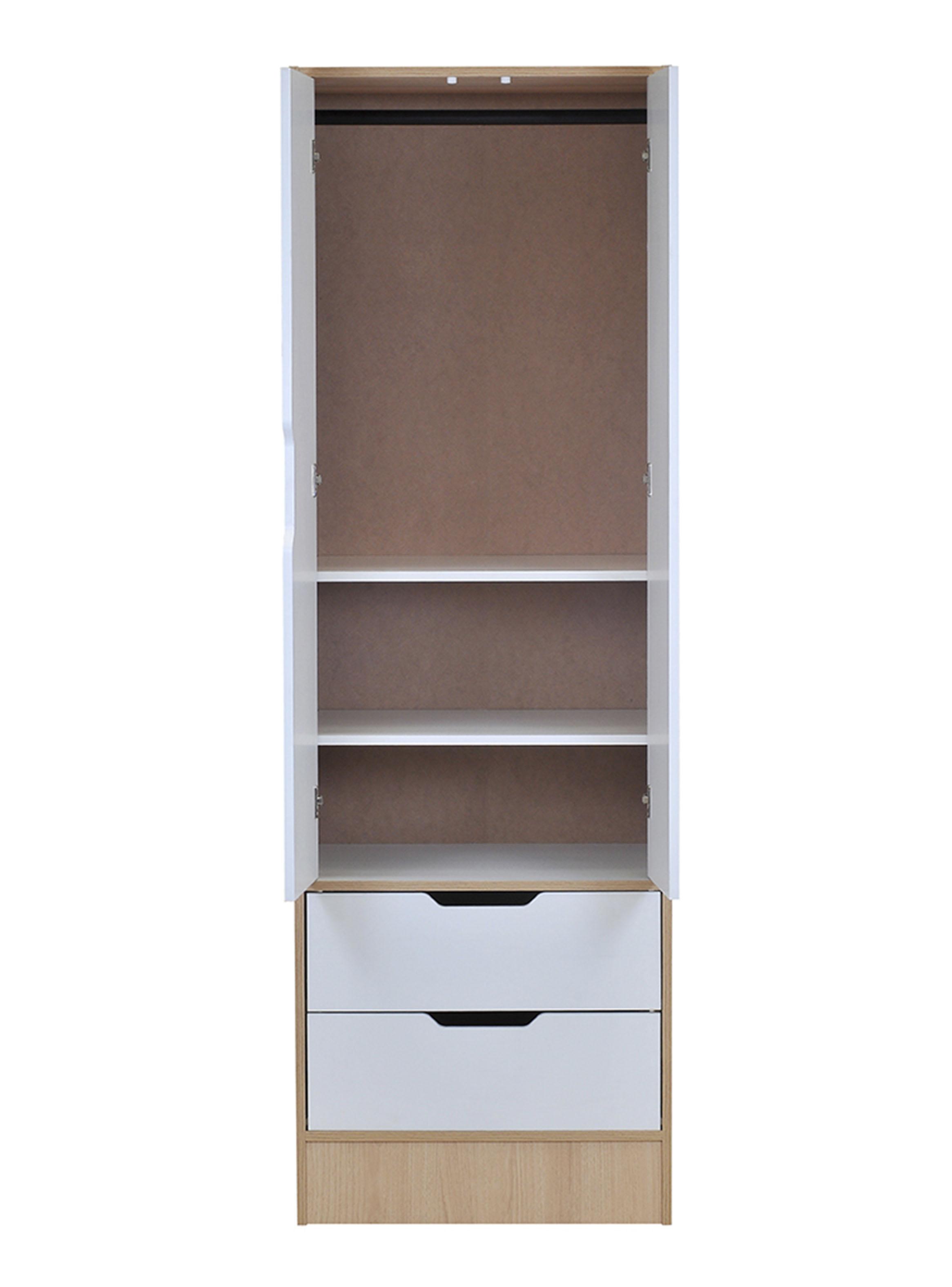 Clóset Misuri 2 Puertas 2 Cajones Carvalo Blanco-2