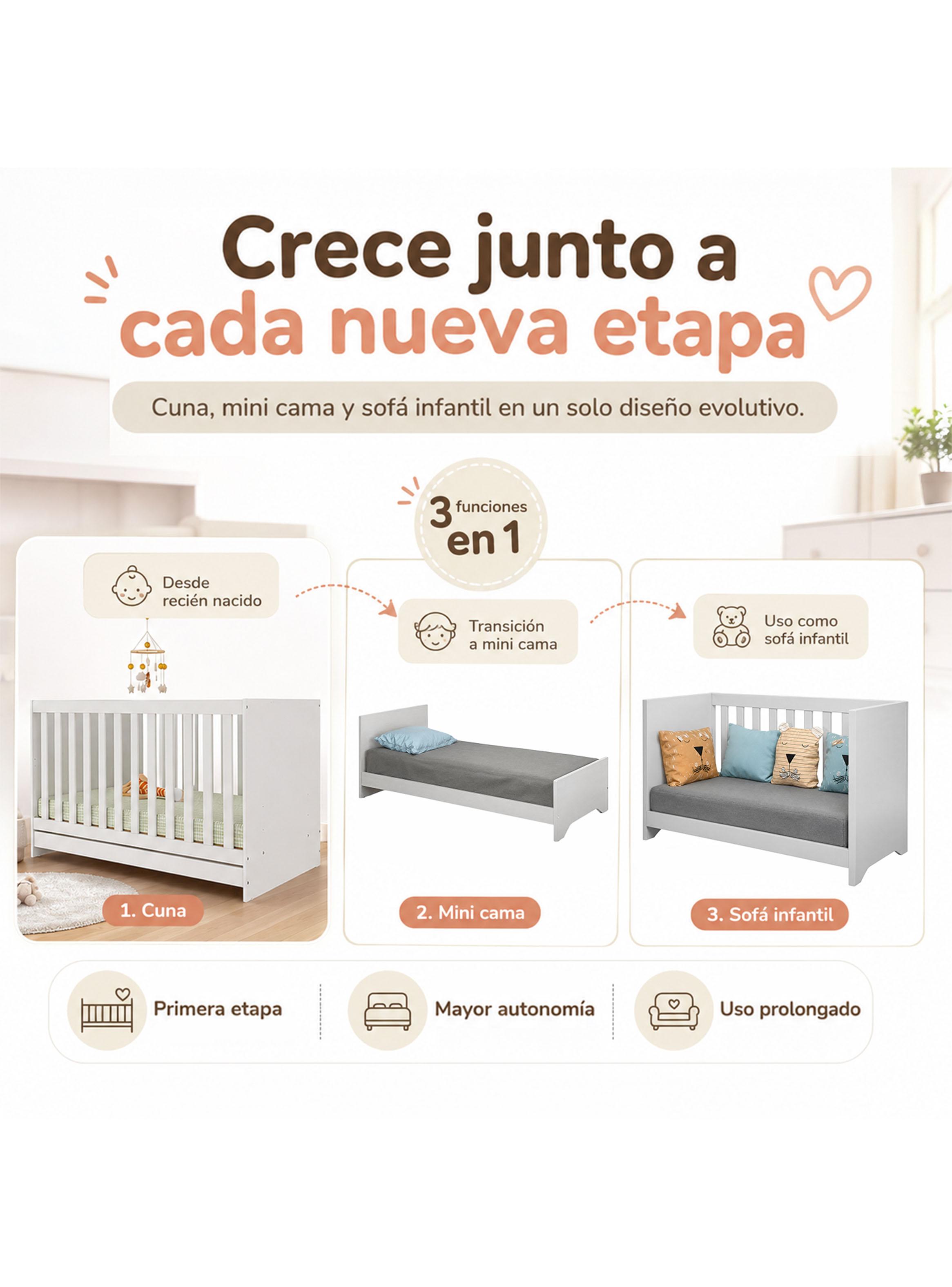 Cuna New 3 Funciones Blanca-3
