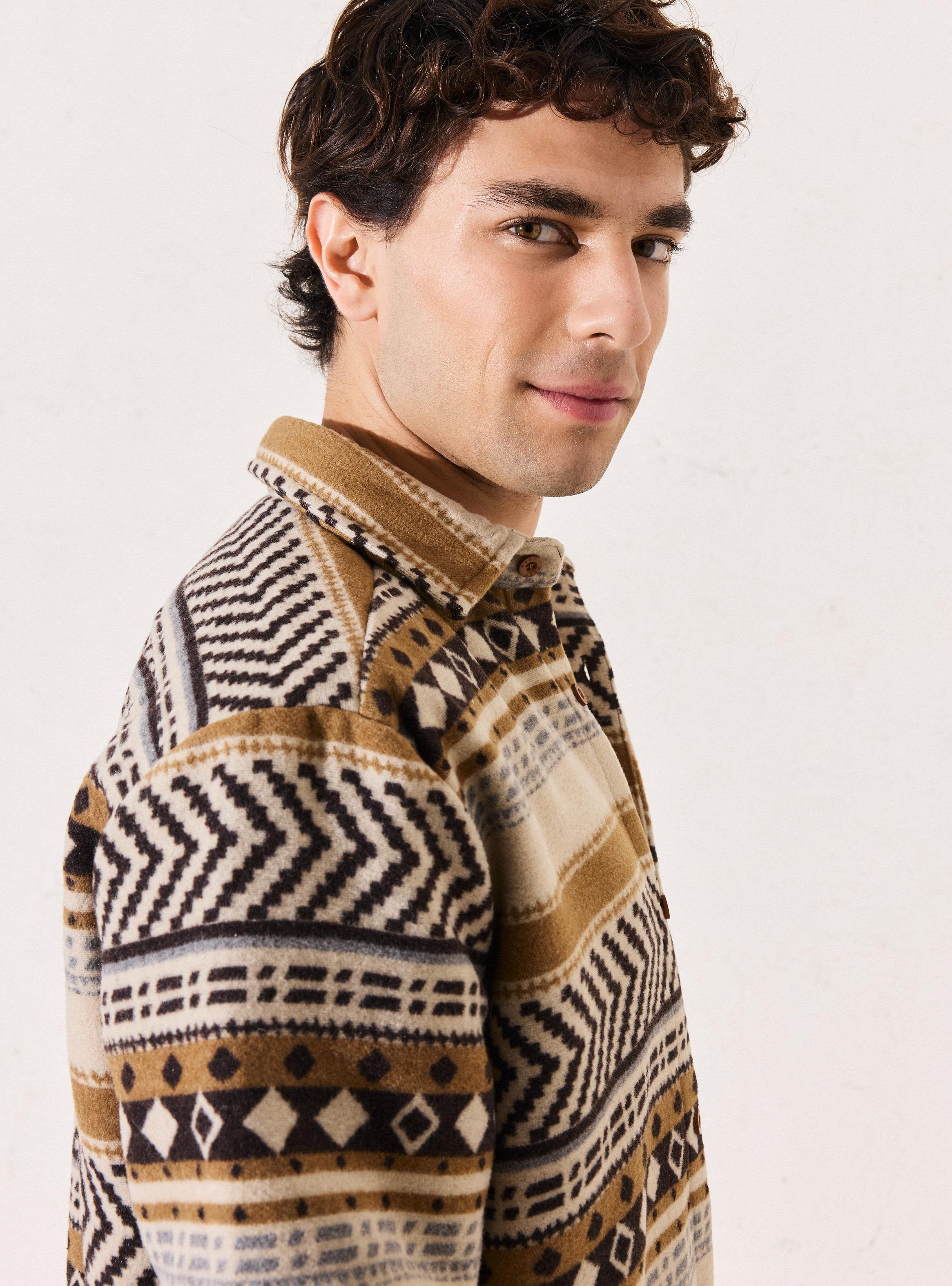 Camisa Tejida Tela Stock-3