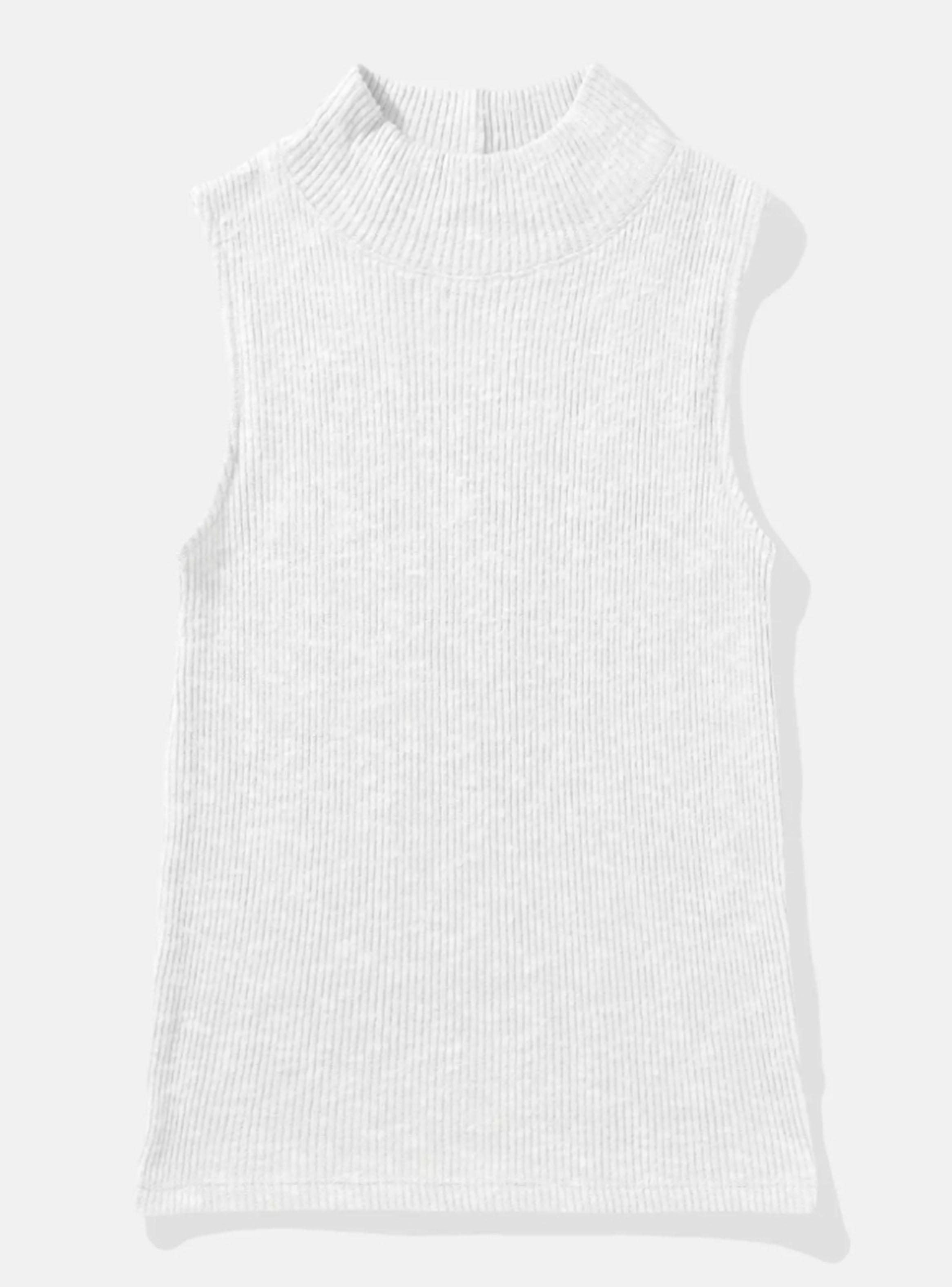 Polera Rib sin Mangas Cuello Alto-2
