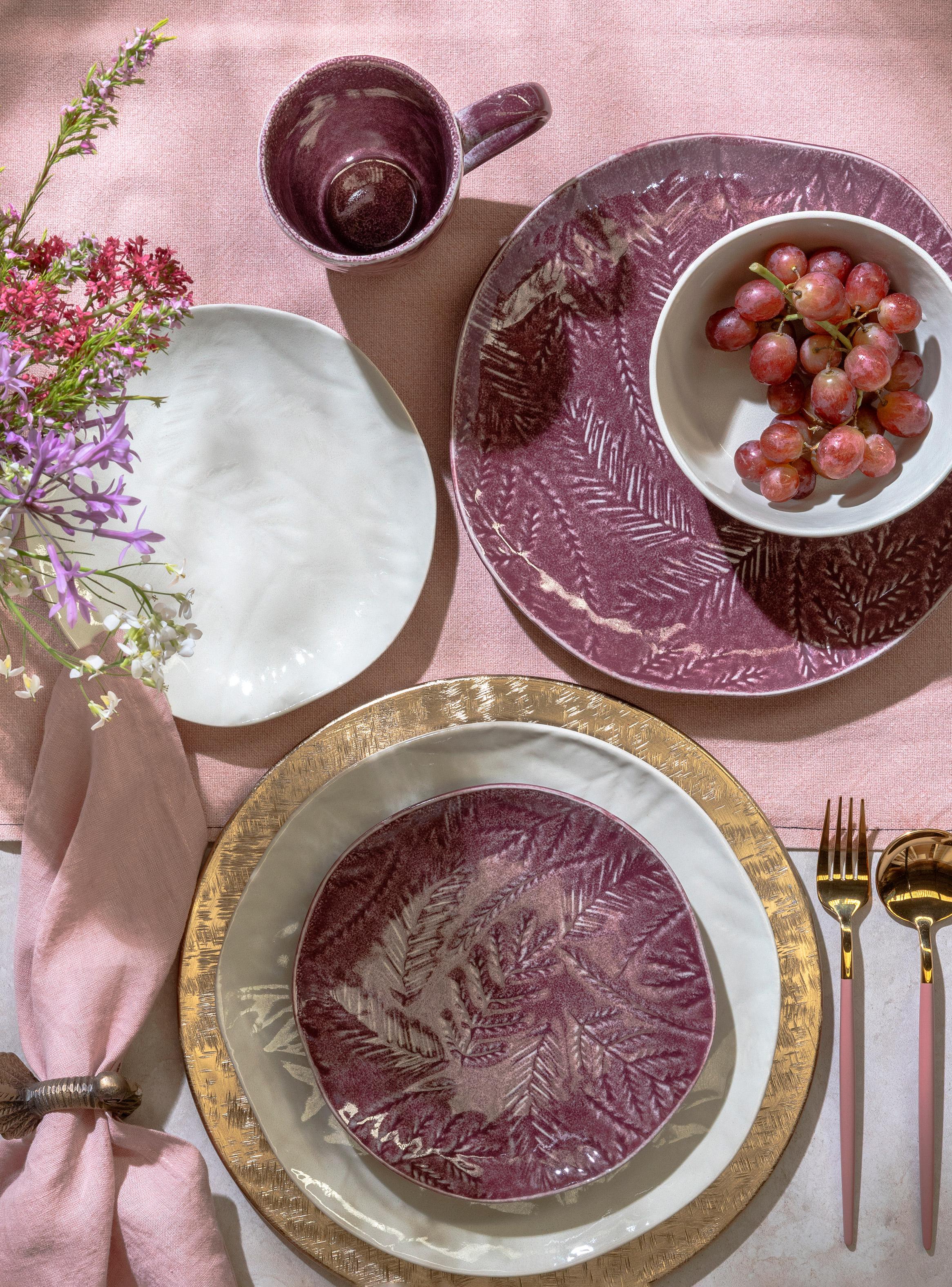 Set Vajilla 24 Piezas Sofía Cerámica Burdeo-4