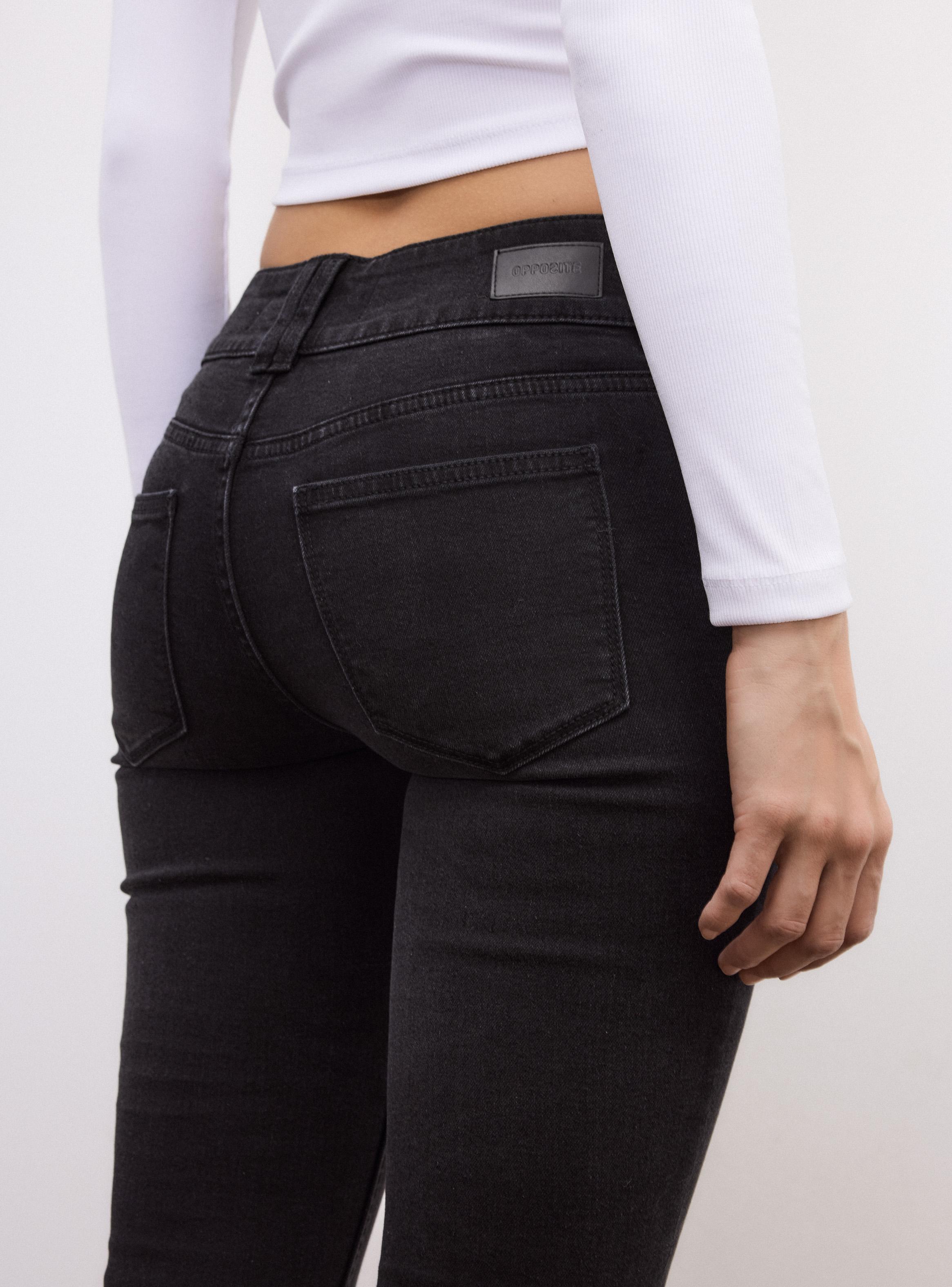 Jeans Flare Dos Botones Tiro Bajo-3