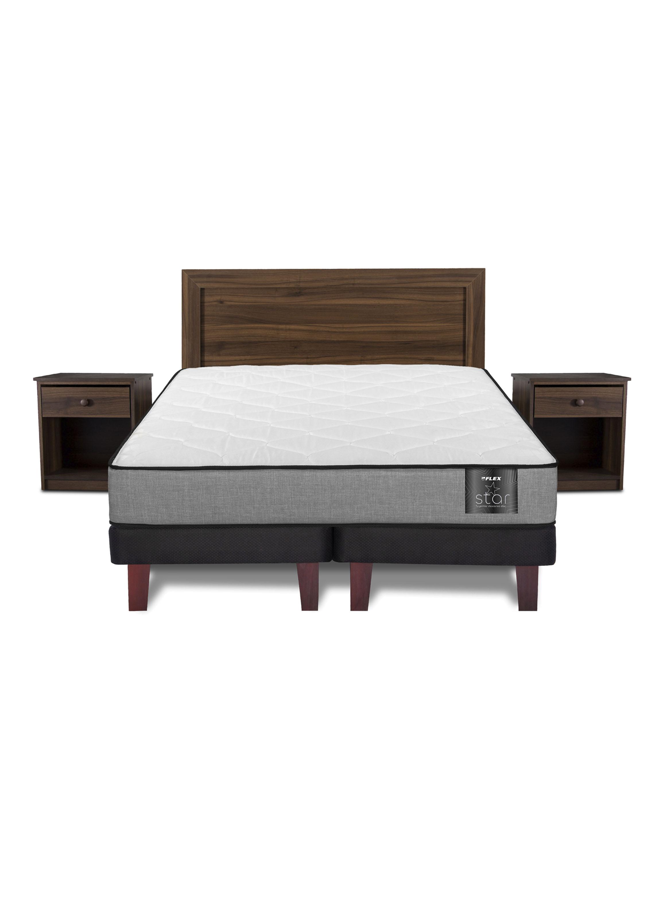 Cama Europea Star 2 Plazas Box Base Dividida + Set Asturias-2