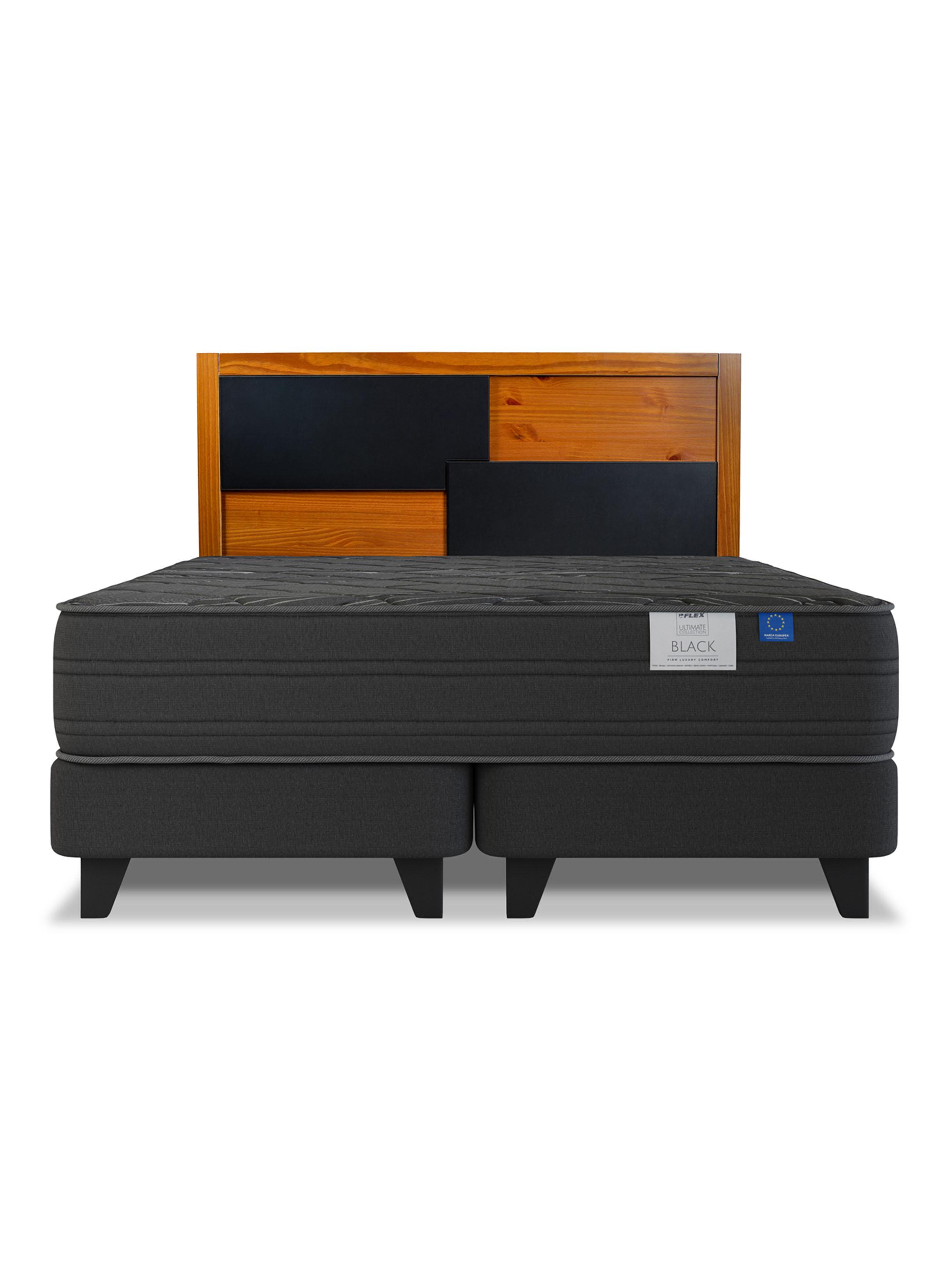 Cama Europea 2 Plazas Black Base Dividida-2