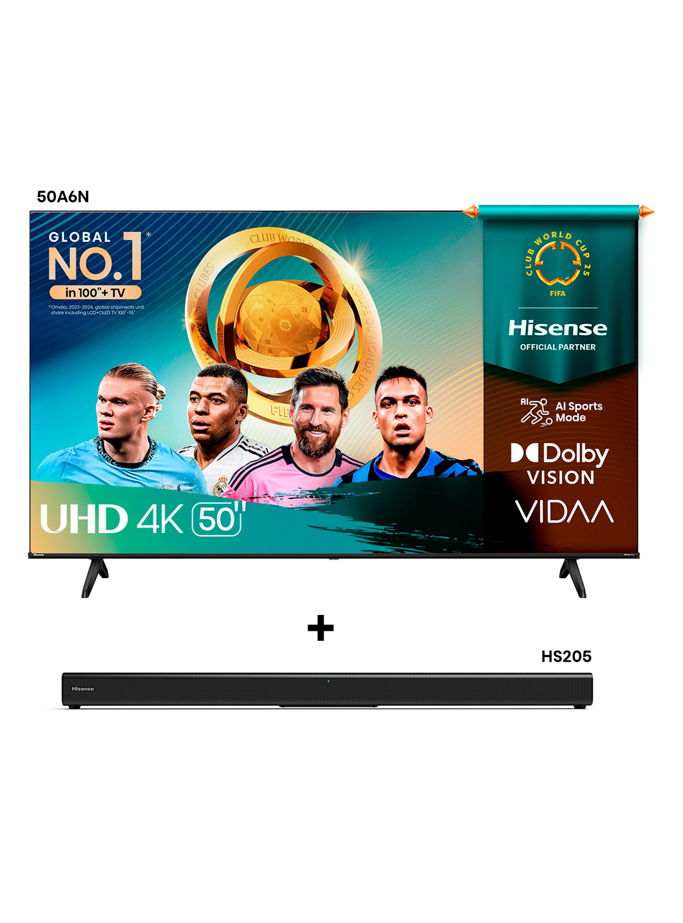LED Smart TV 50'' 4K UHD 50A6N + Soundbar HS205-2