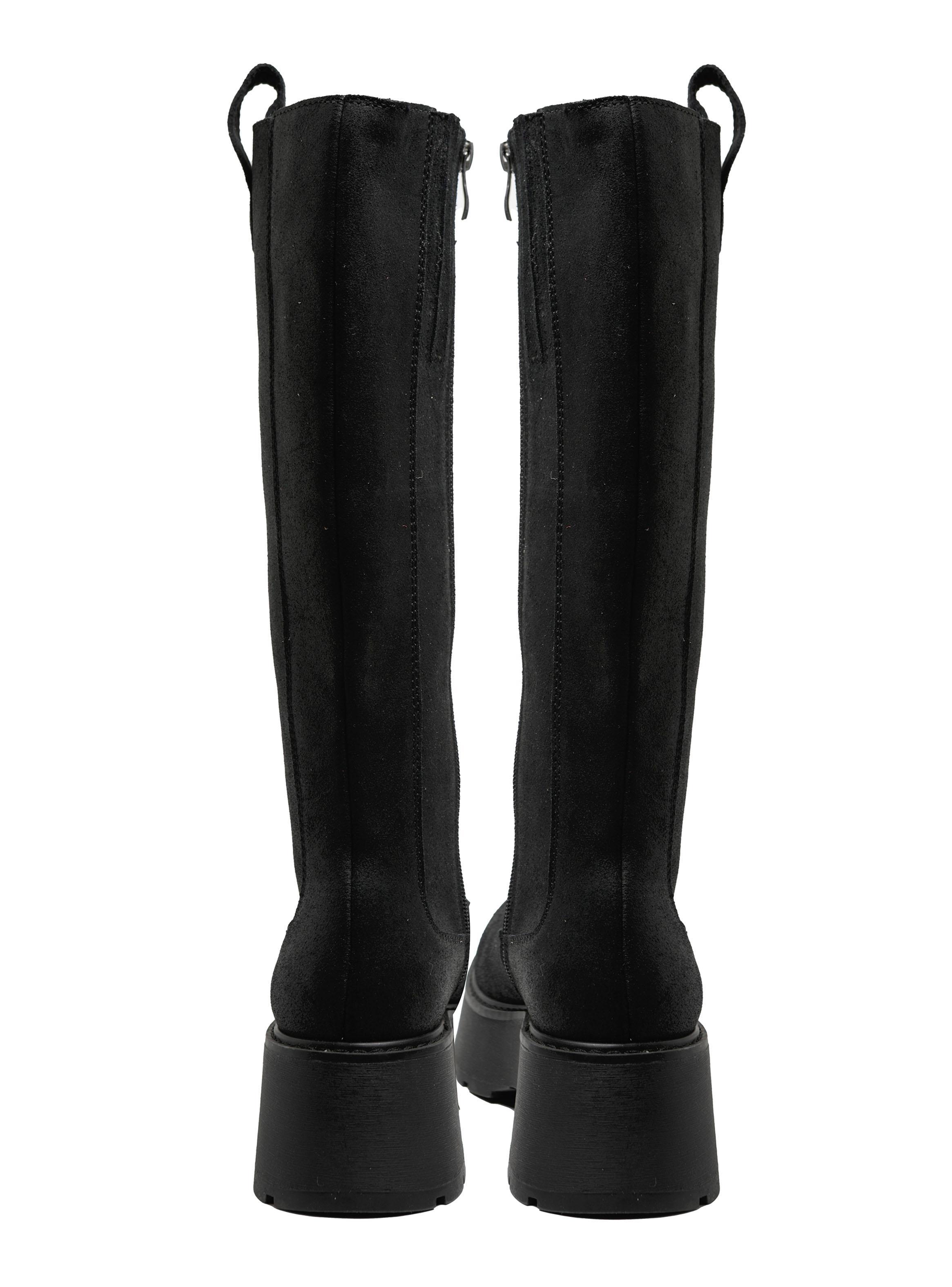 Bota Lisa Taco Cuadrado Cuero 250663 Mujer-4