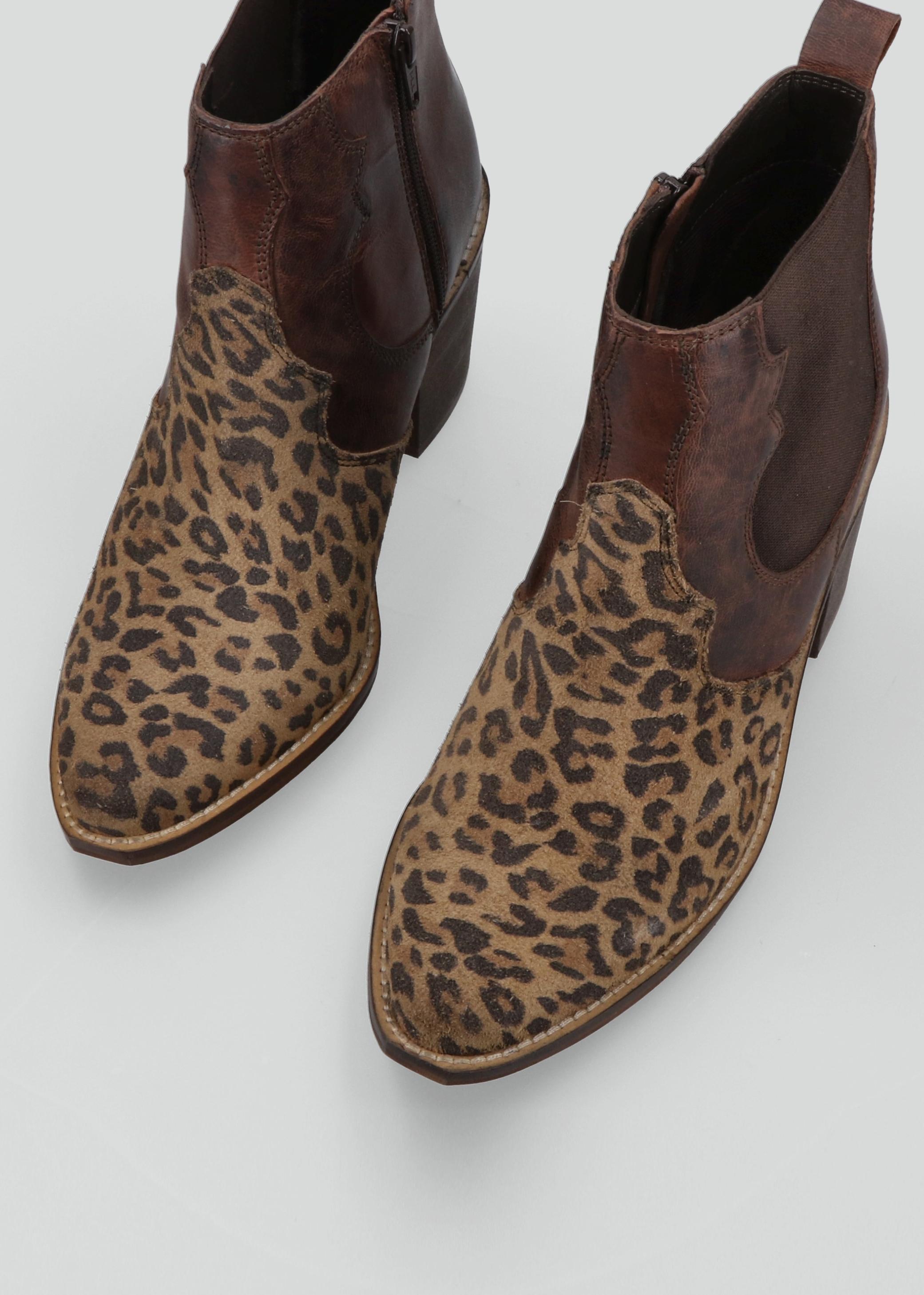 Botín Textura Animal Print Cuero  Mujer-2