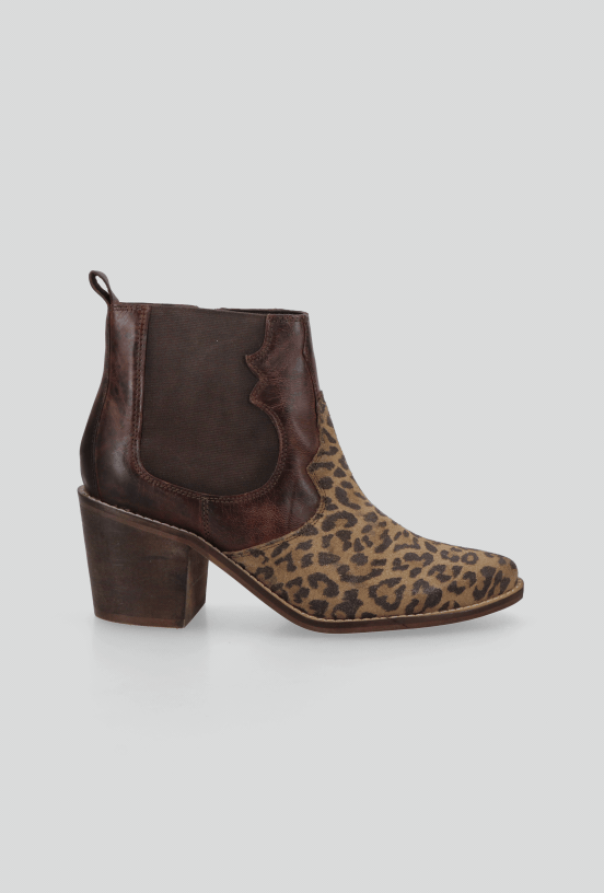 Botín Textura Animal Print Cuero  Mujer-3