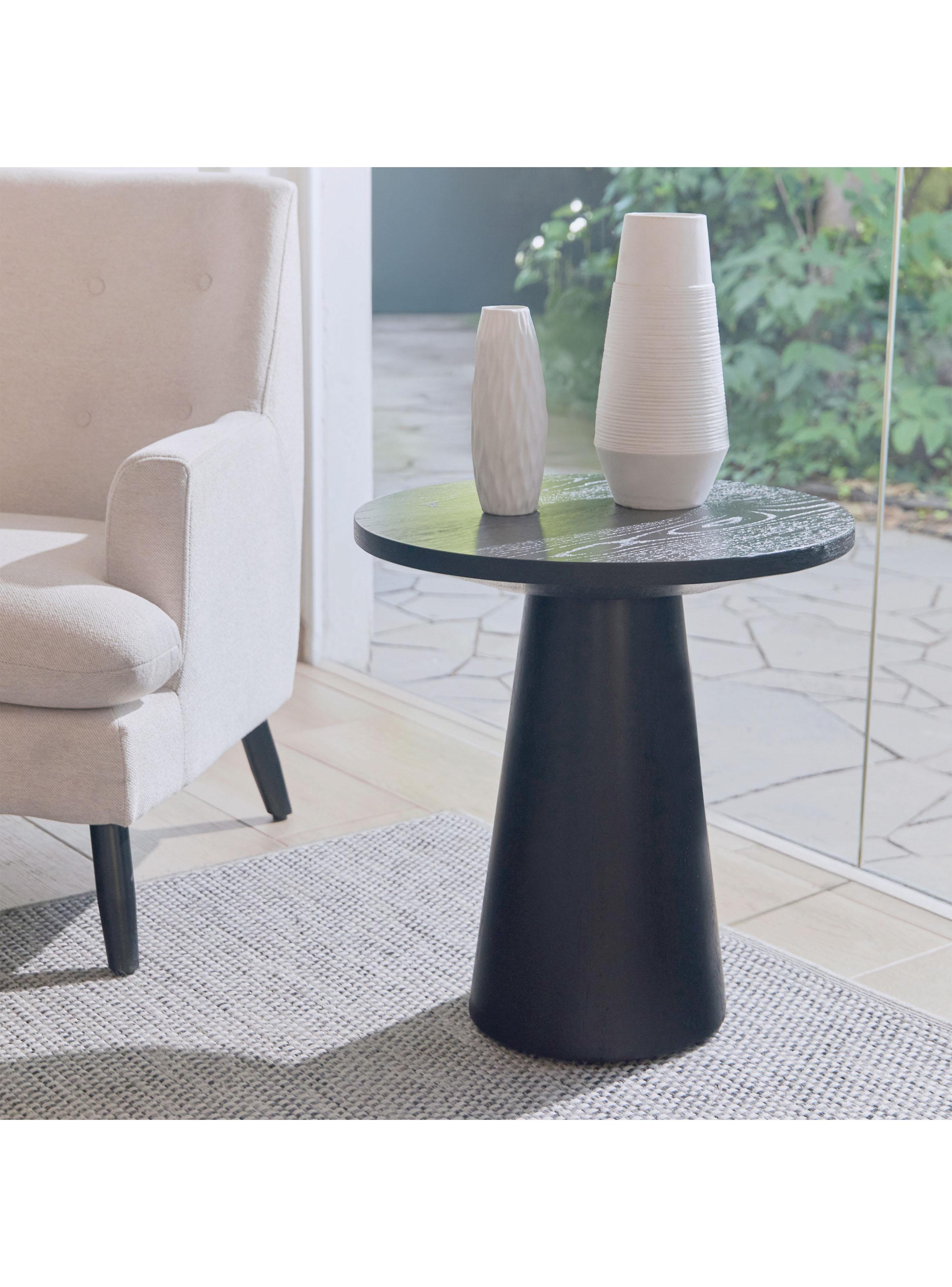 Mesa de Centro Redonda Blackburn 50x50 cm Negro-4