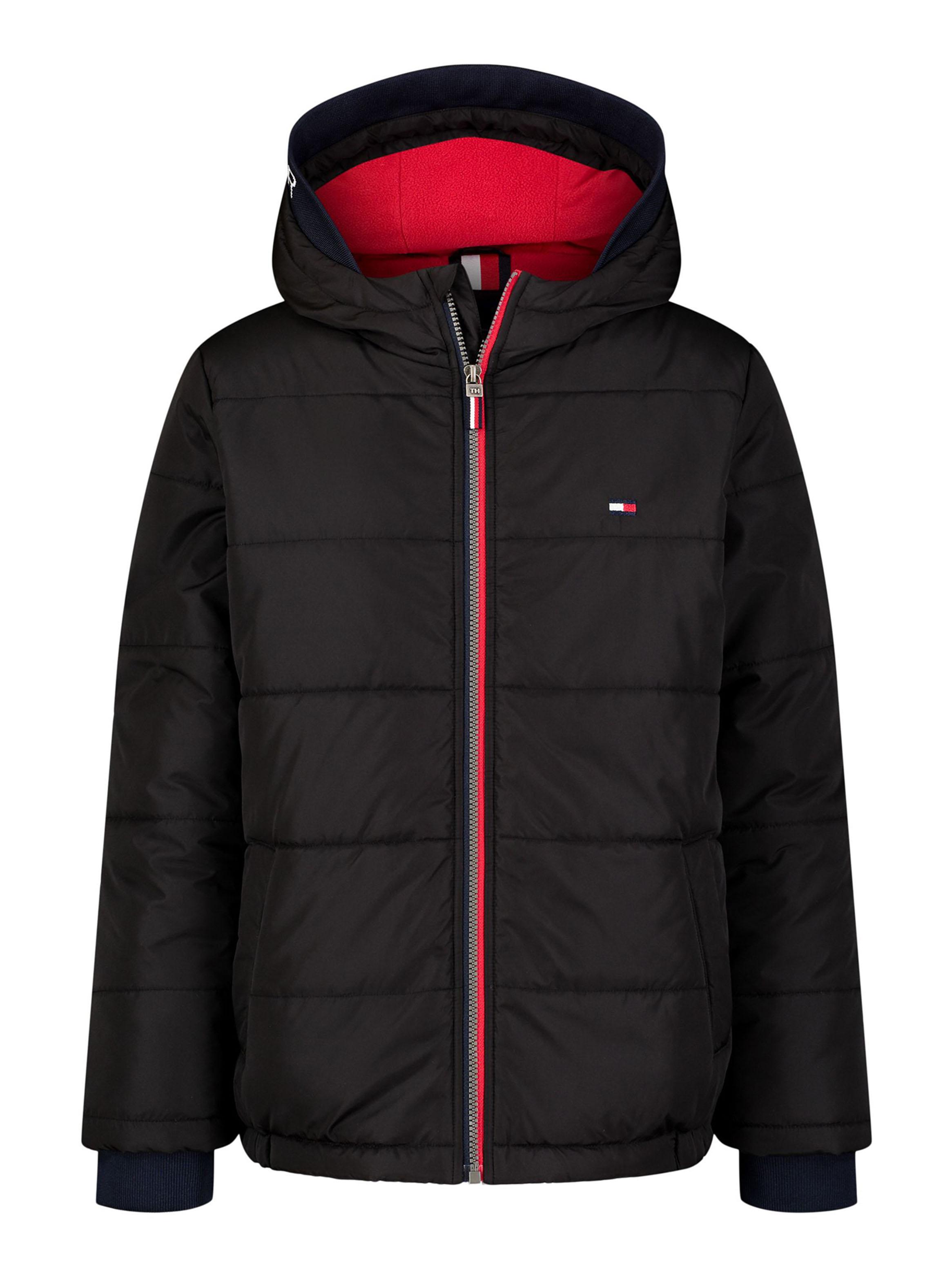 Parka Acolchada Con Capucha Negra-0
