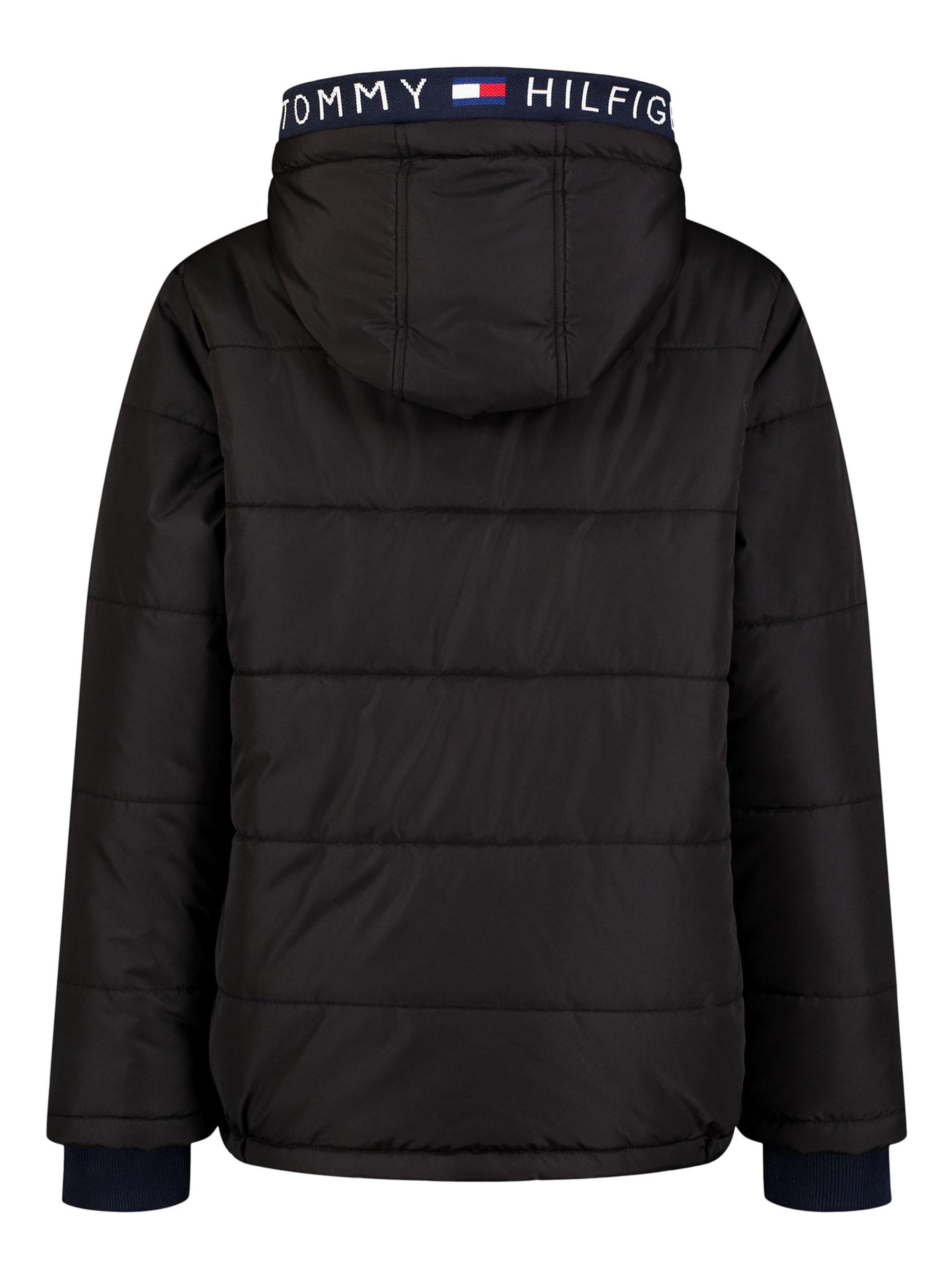 Parka Acolchada Con Capucha Negra-1