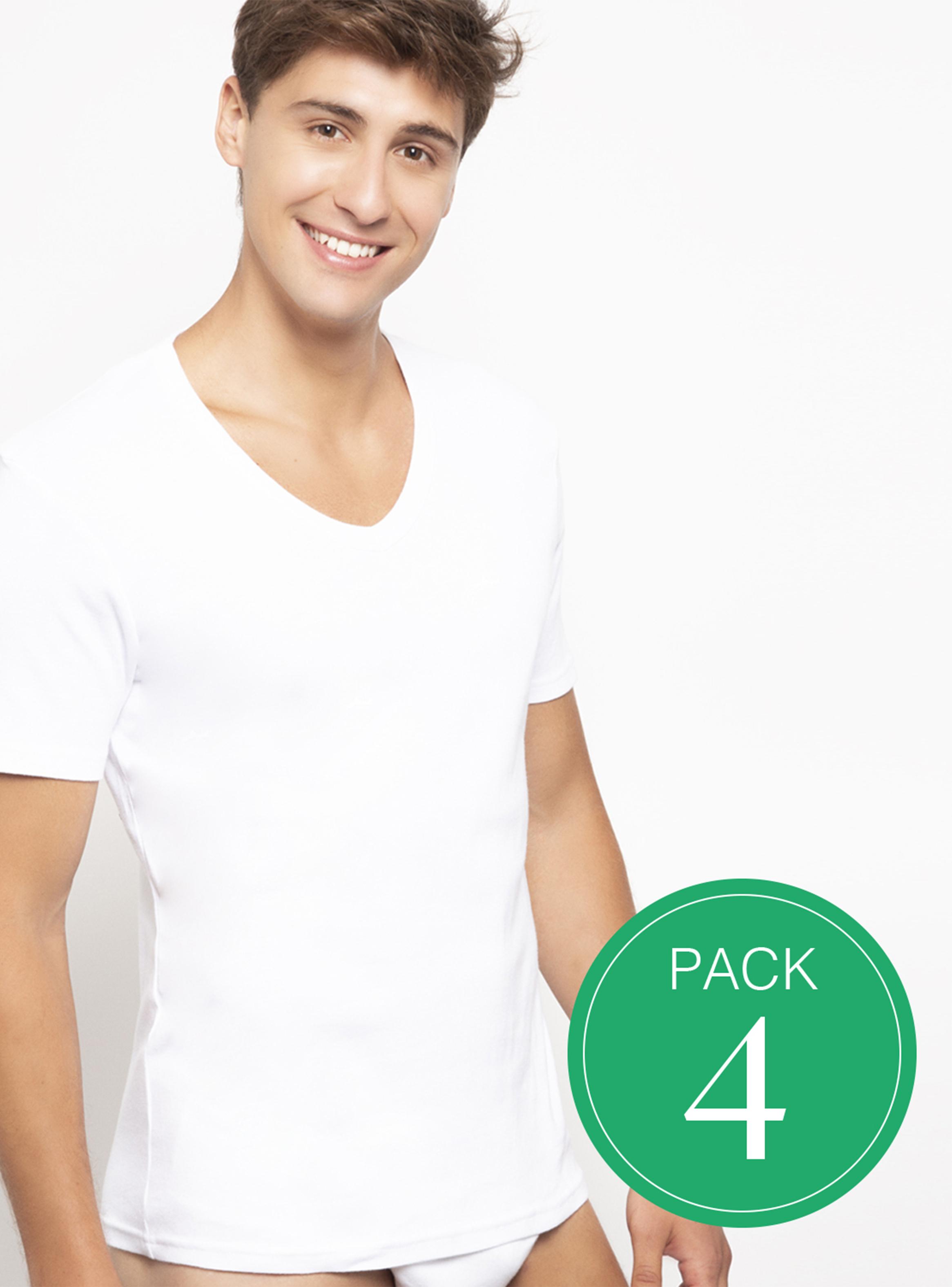 Pack Palmers 4 Camisetas Cuello V Algodón Palmers-0