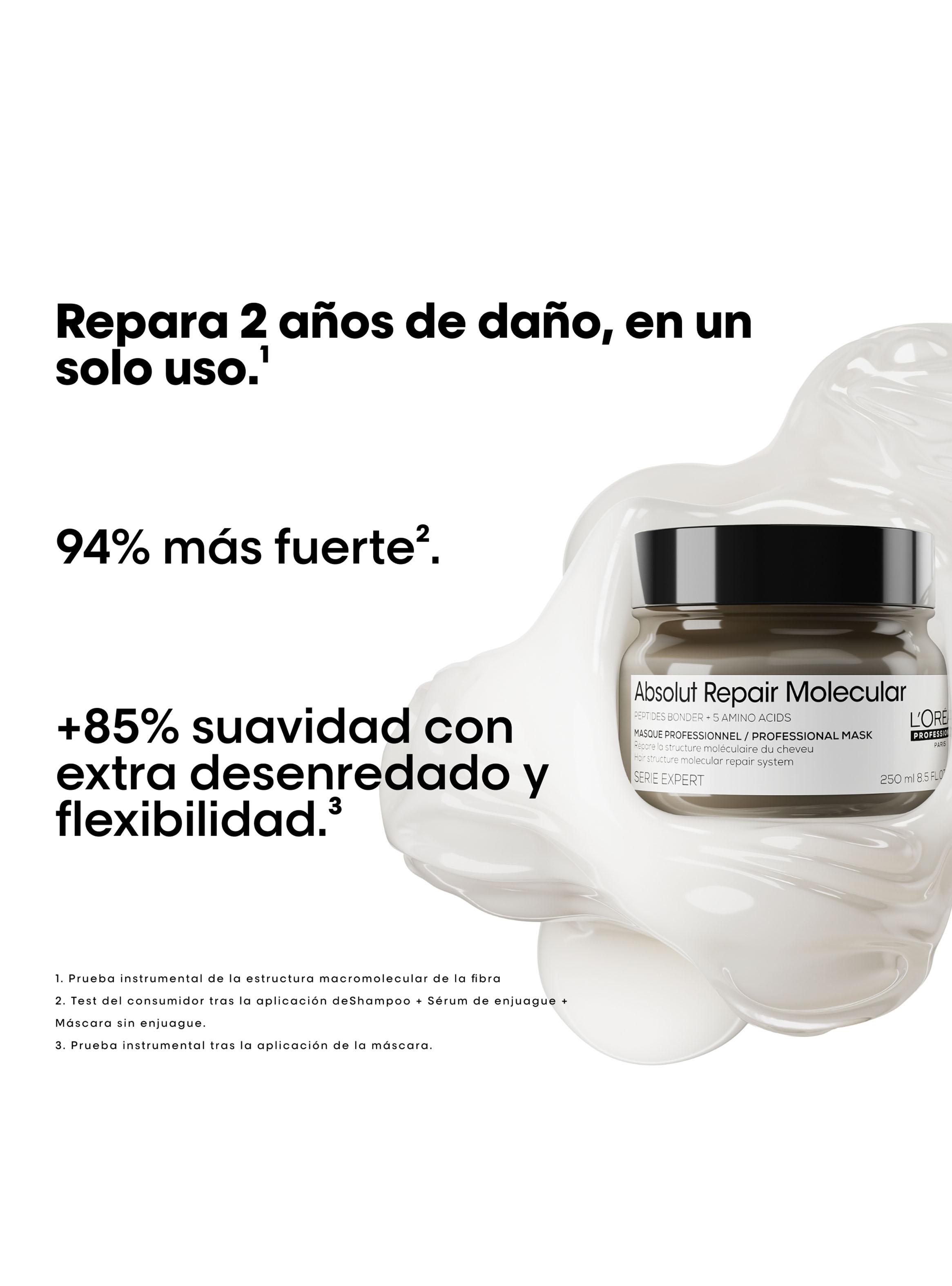 Set Profesional Reparación Shampoo 300 ml + Máscara con Enjuague 250 ml Absolut Repair Molecular-2