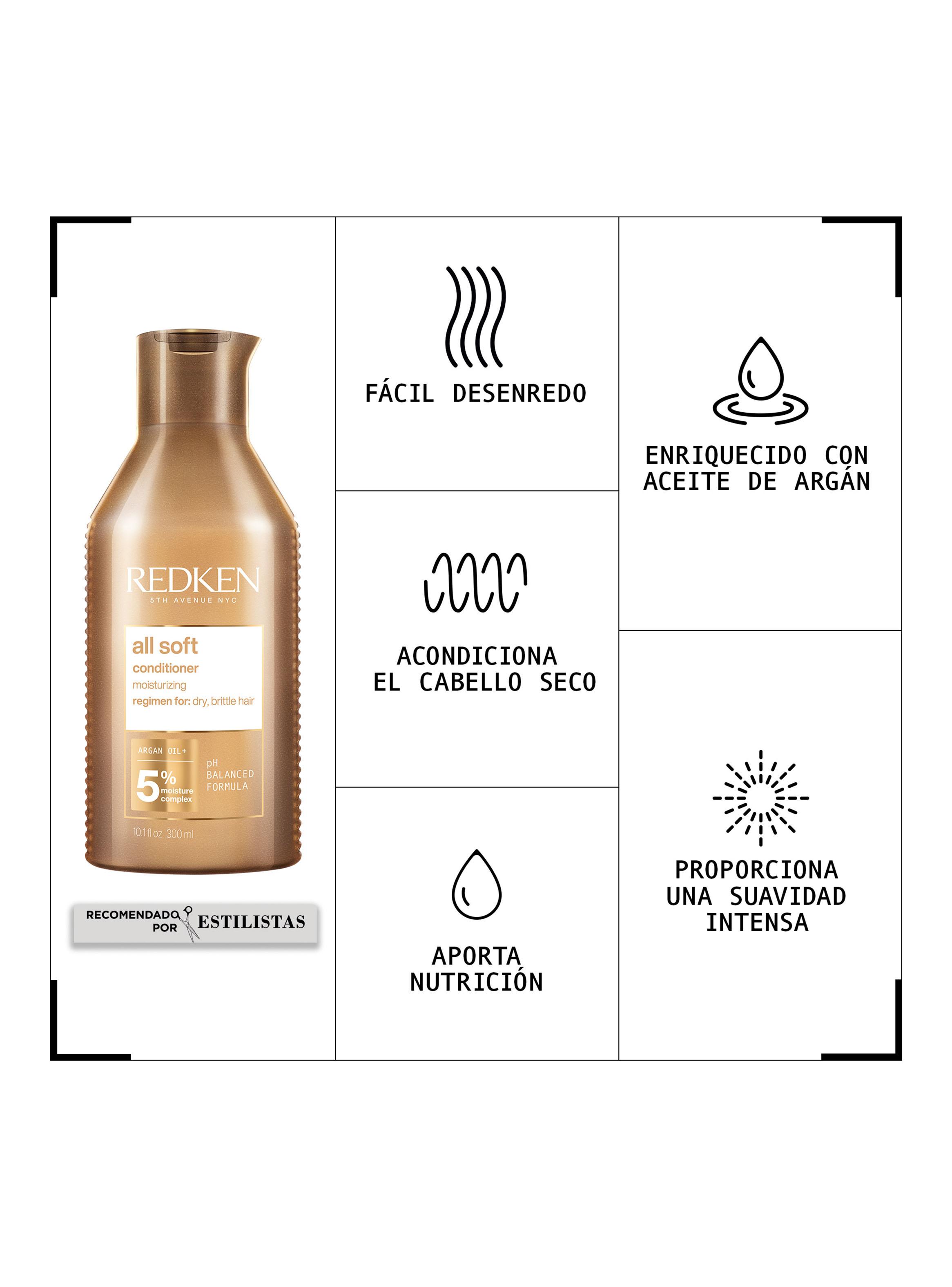 Set Hidratación Cabello Seco All Soft Shampoo 300ml + Acondicionador 300ml Redken-2