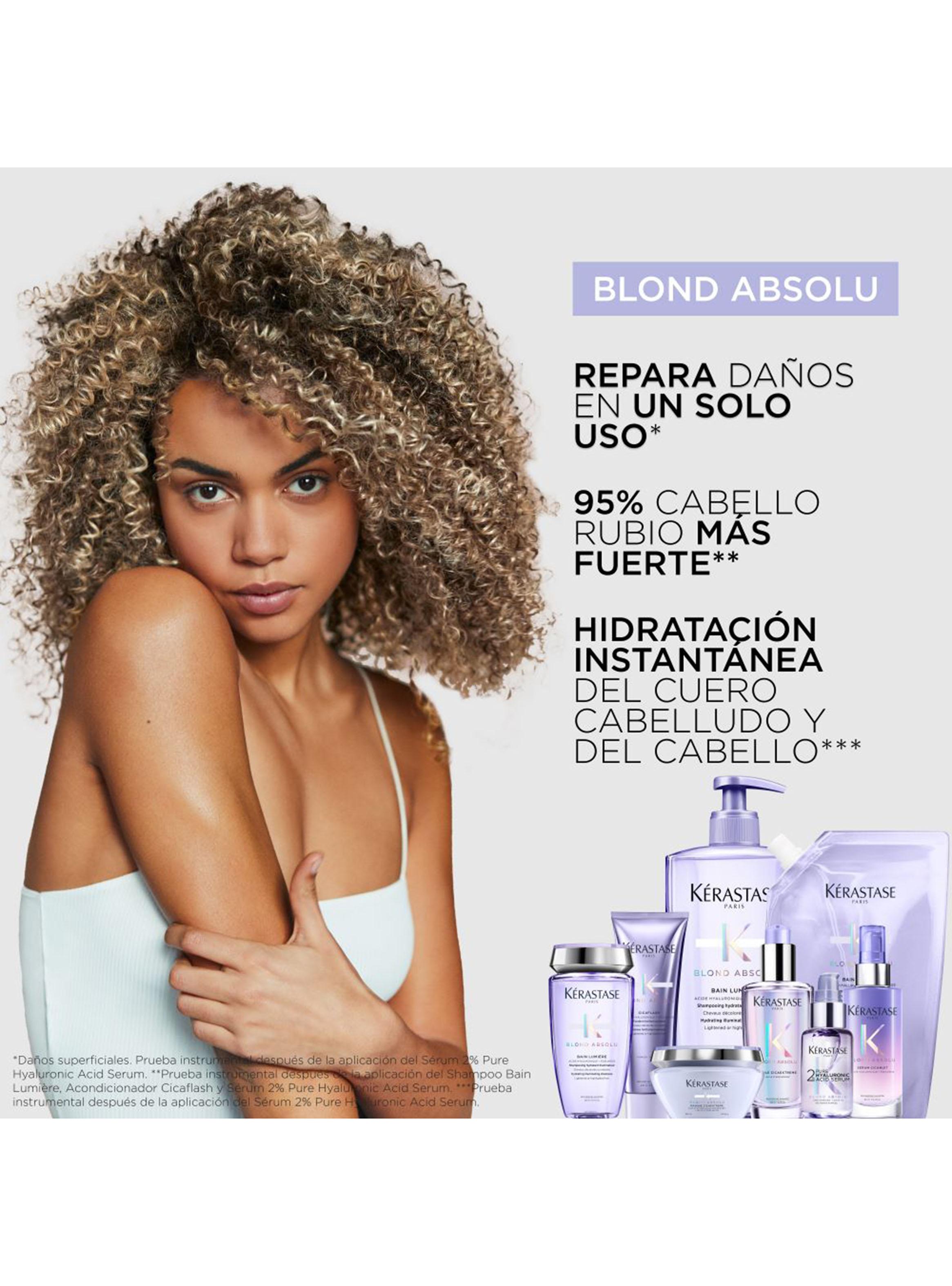 Set Reparación Cabello Rubio o Decolorado Blond Absolu Shampoo Bain Blond Lumiere 250ml + Aceite Huile Cicaextreme 50ml Kérastase-5