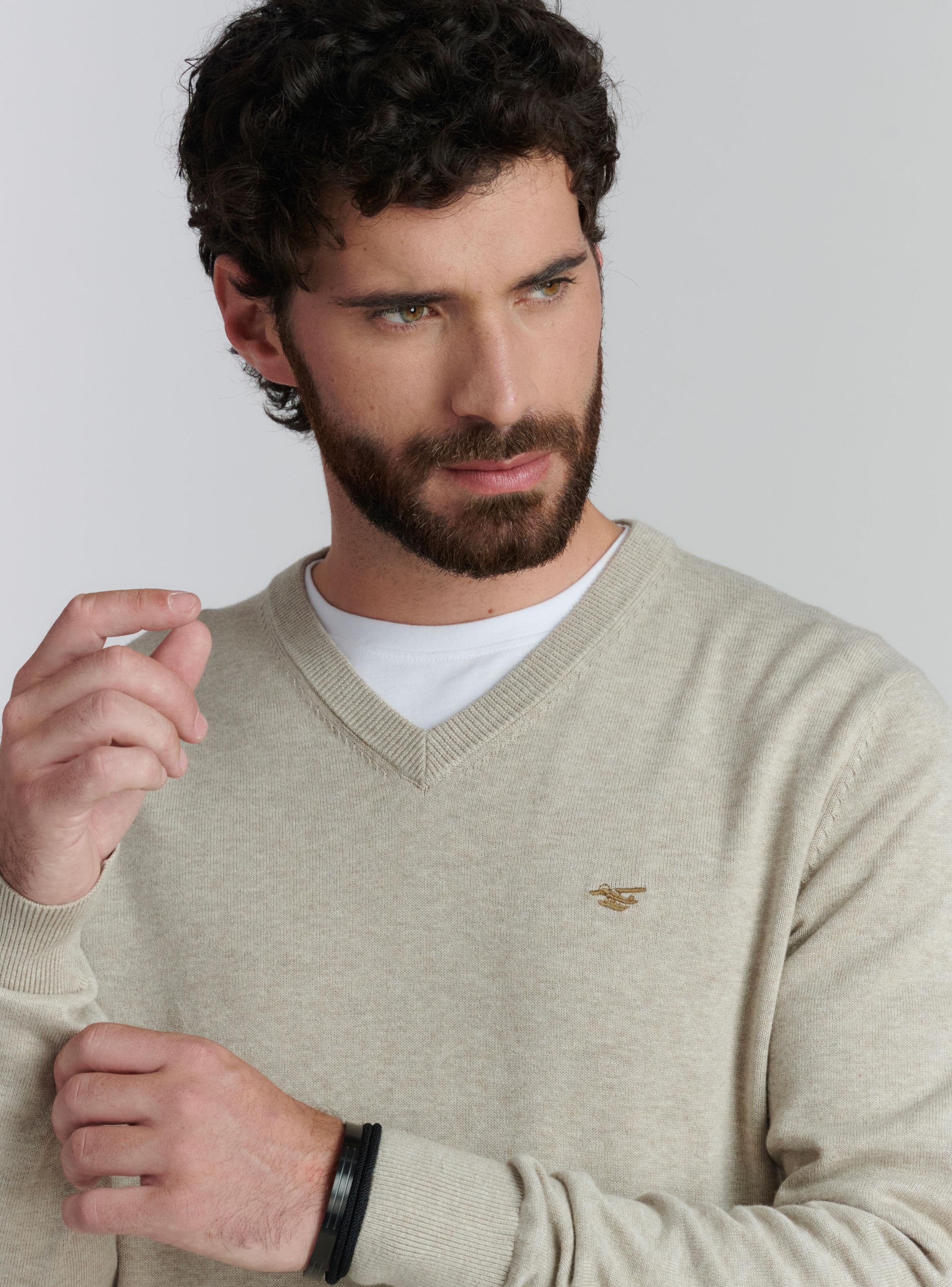 Sweater V Neck Melange-2