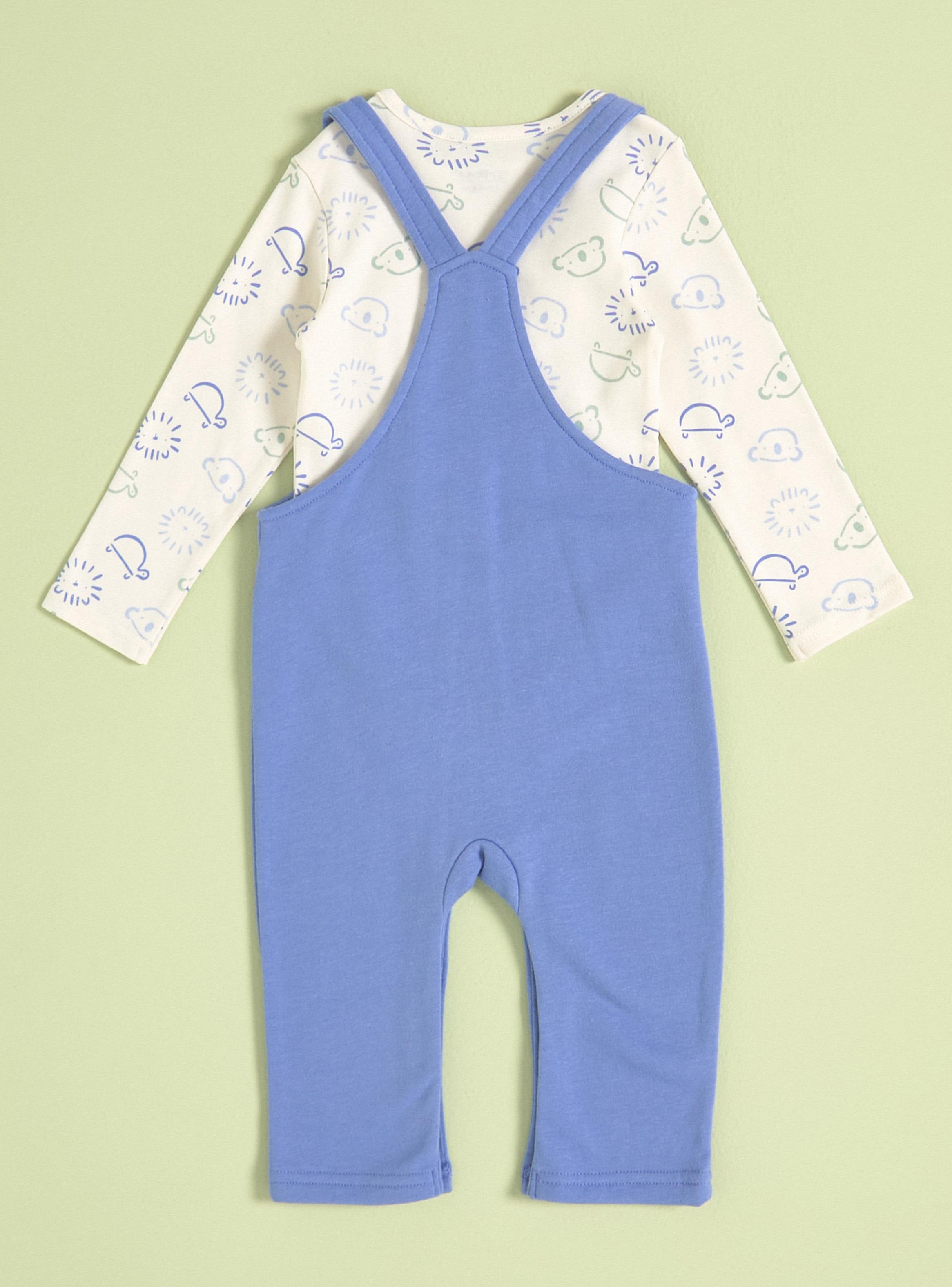 Conjunto de Body Estampado con Jardinera Lisa-2