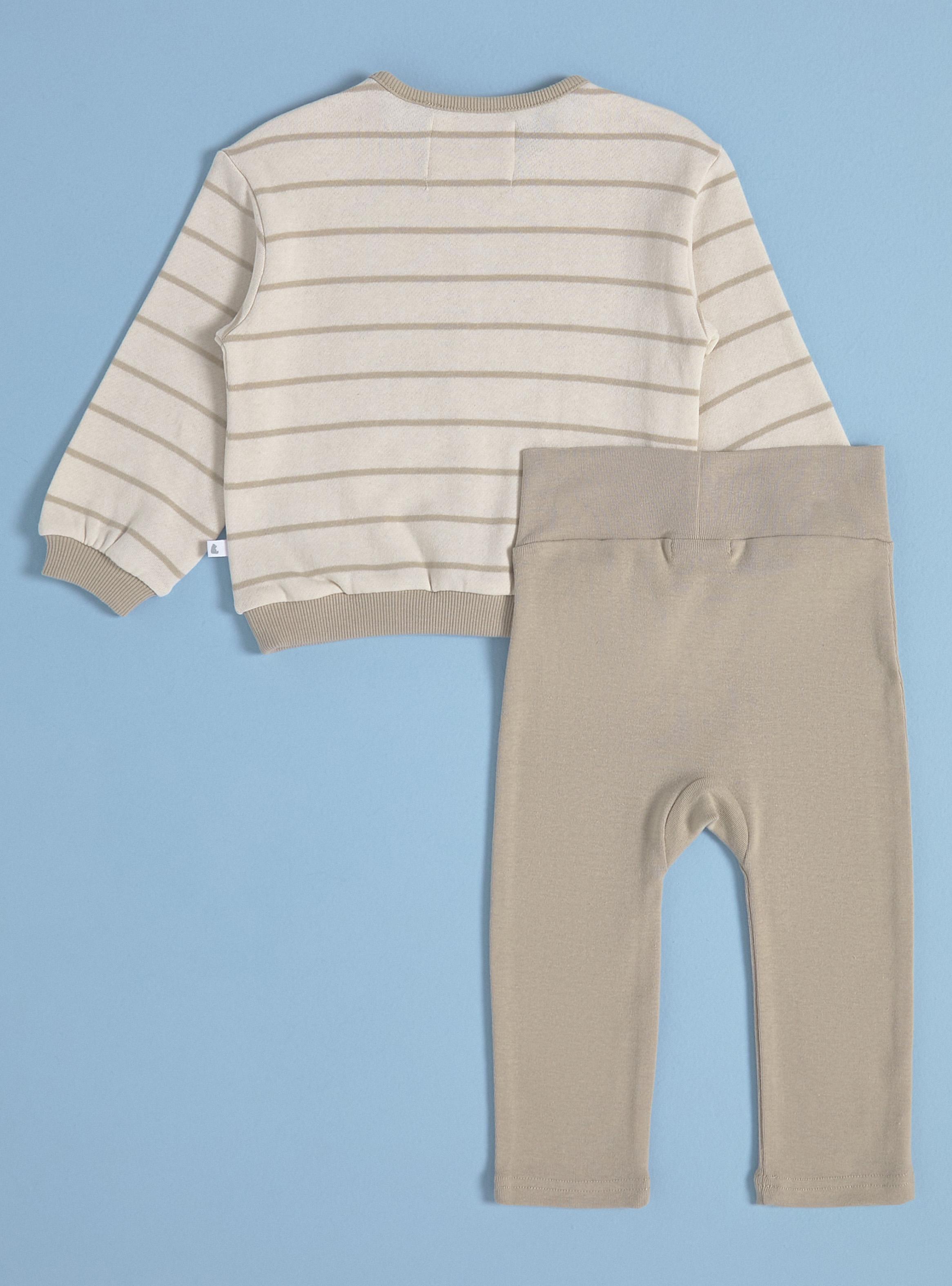 Conjunto de Polerón Rayado y Pantalón Liso-2