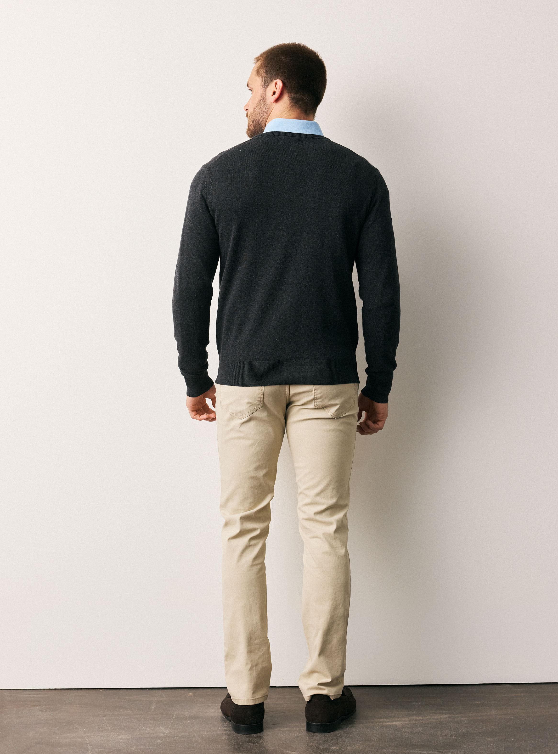 Sweater Básico Cuello V Casual-5