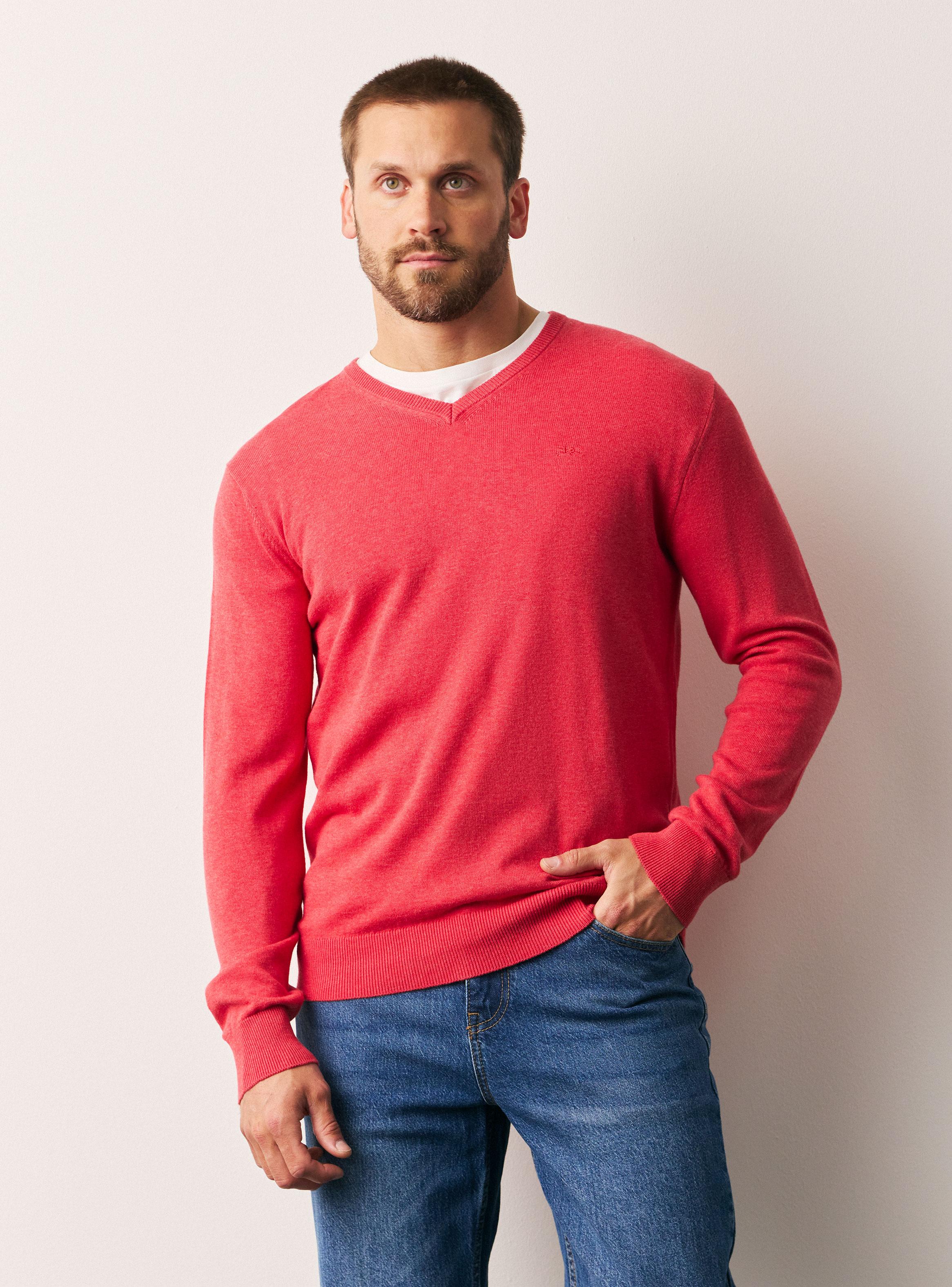 Sweater Básico Cuello V Casual-0
