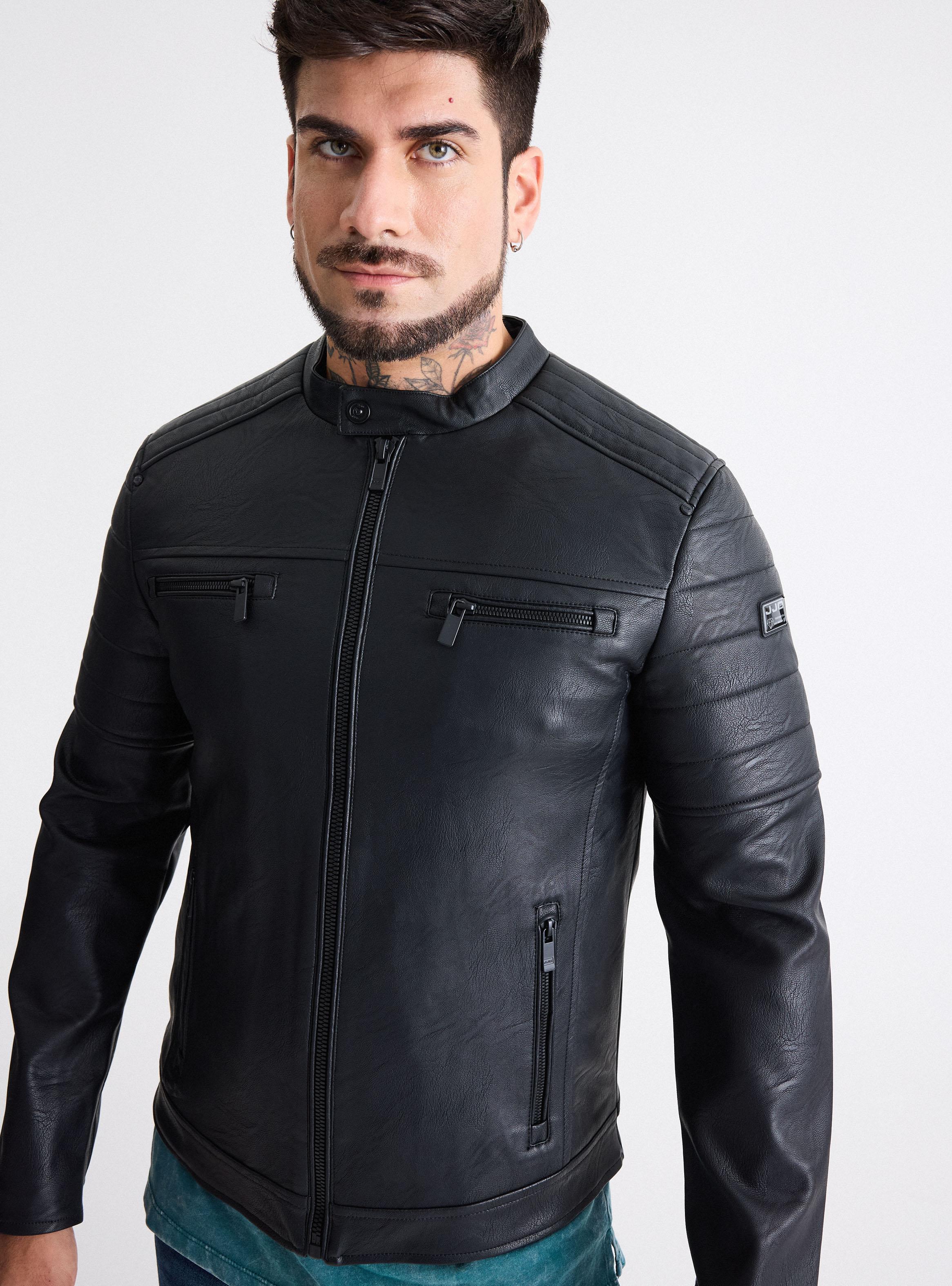 Chaqueta Biker Simil Cuero Texturado-2