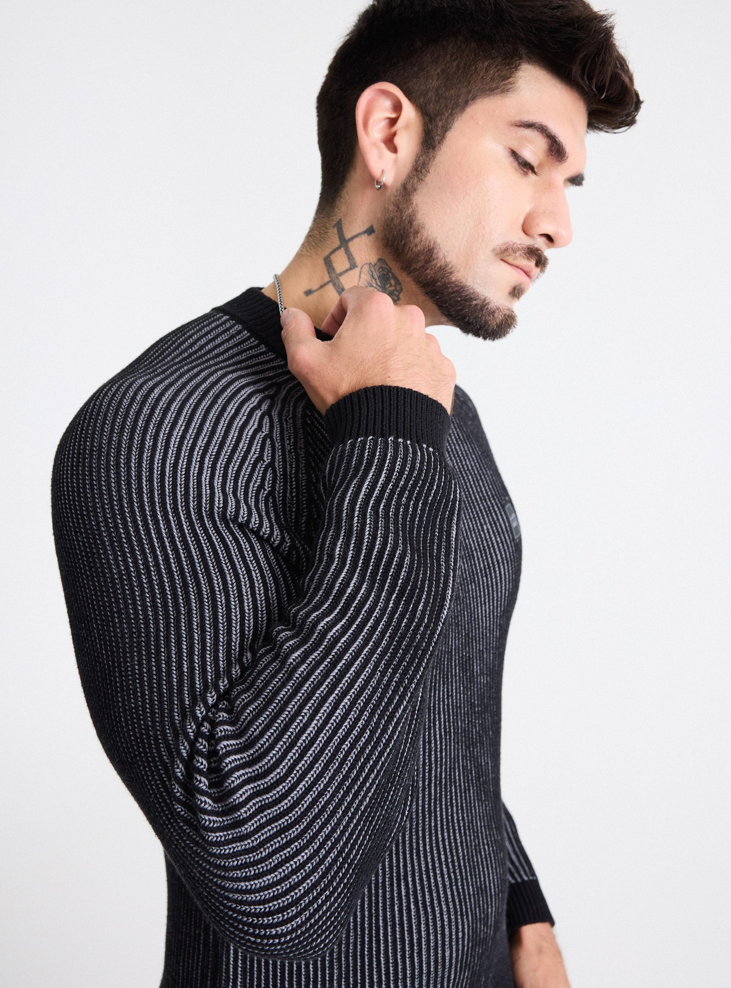 Sweater Punto Inglés Tejido Bicolor-3