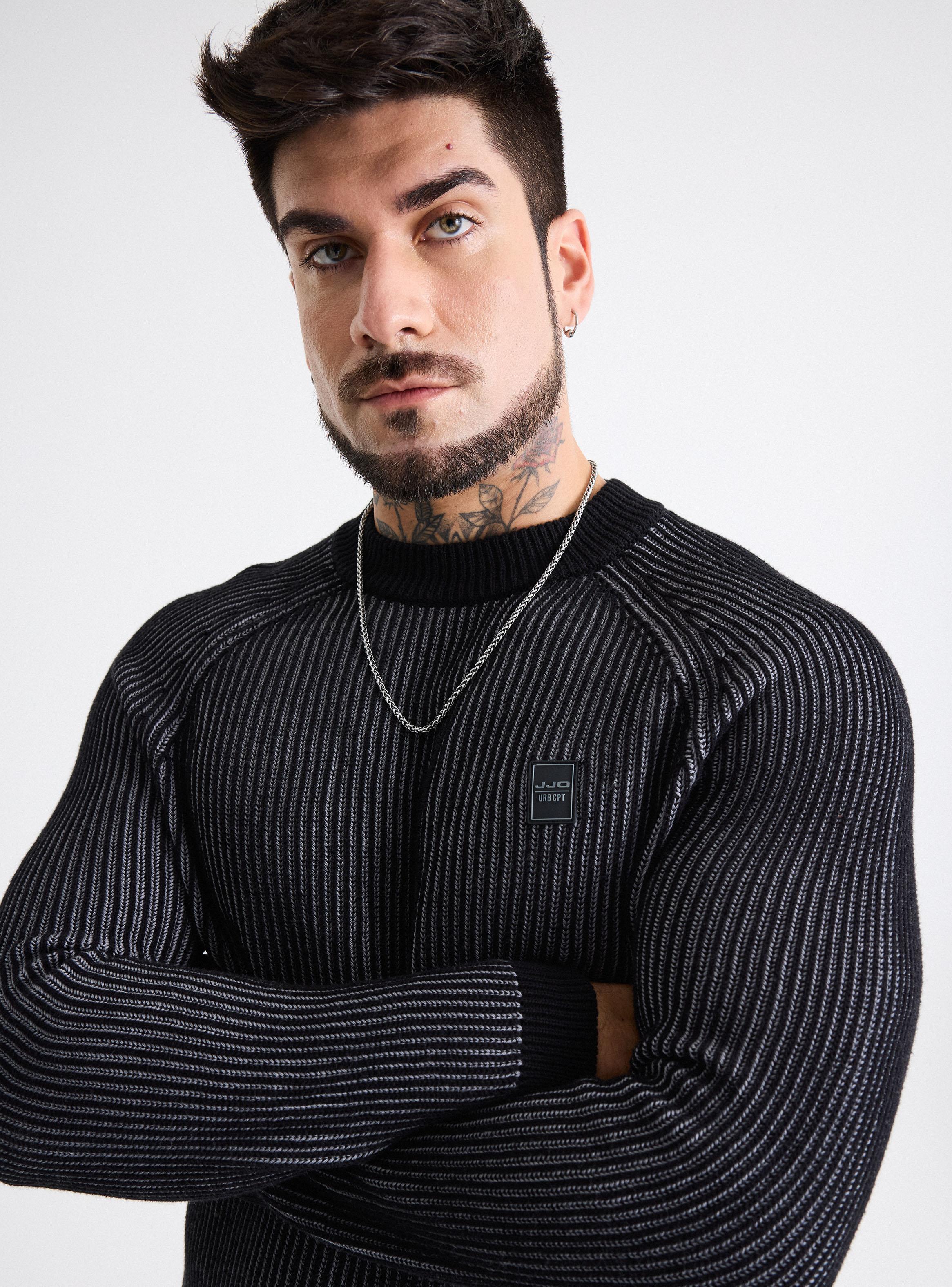 Sweater Punto Inglés Tejido Bicolor-2