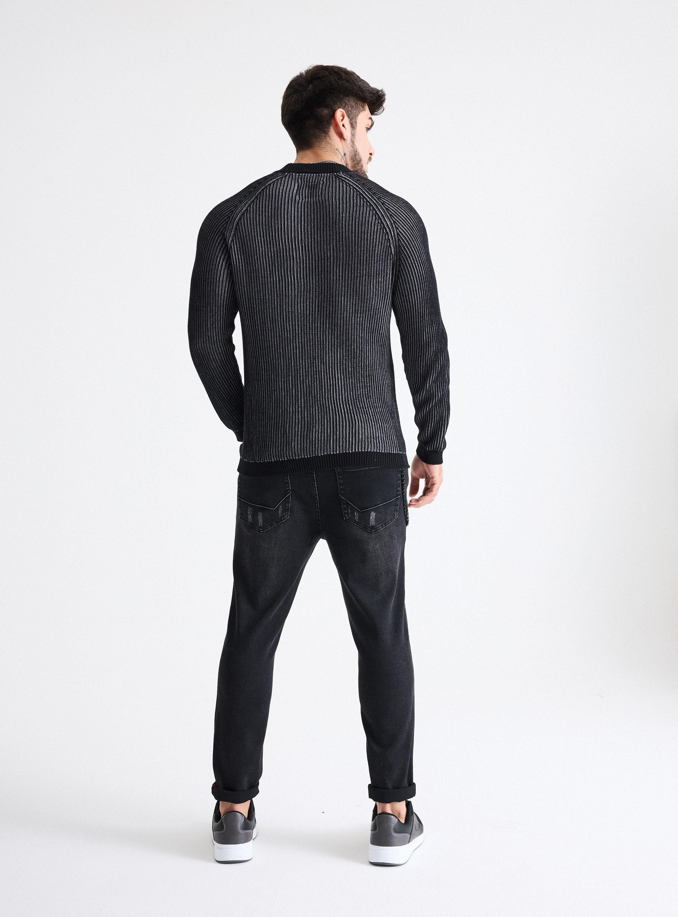 Sweater Punto Inglés Tejido Bicolor-5