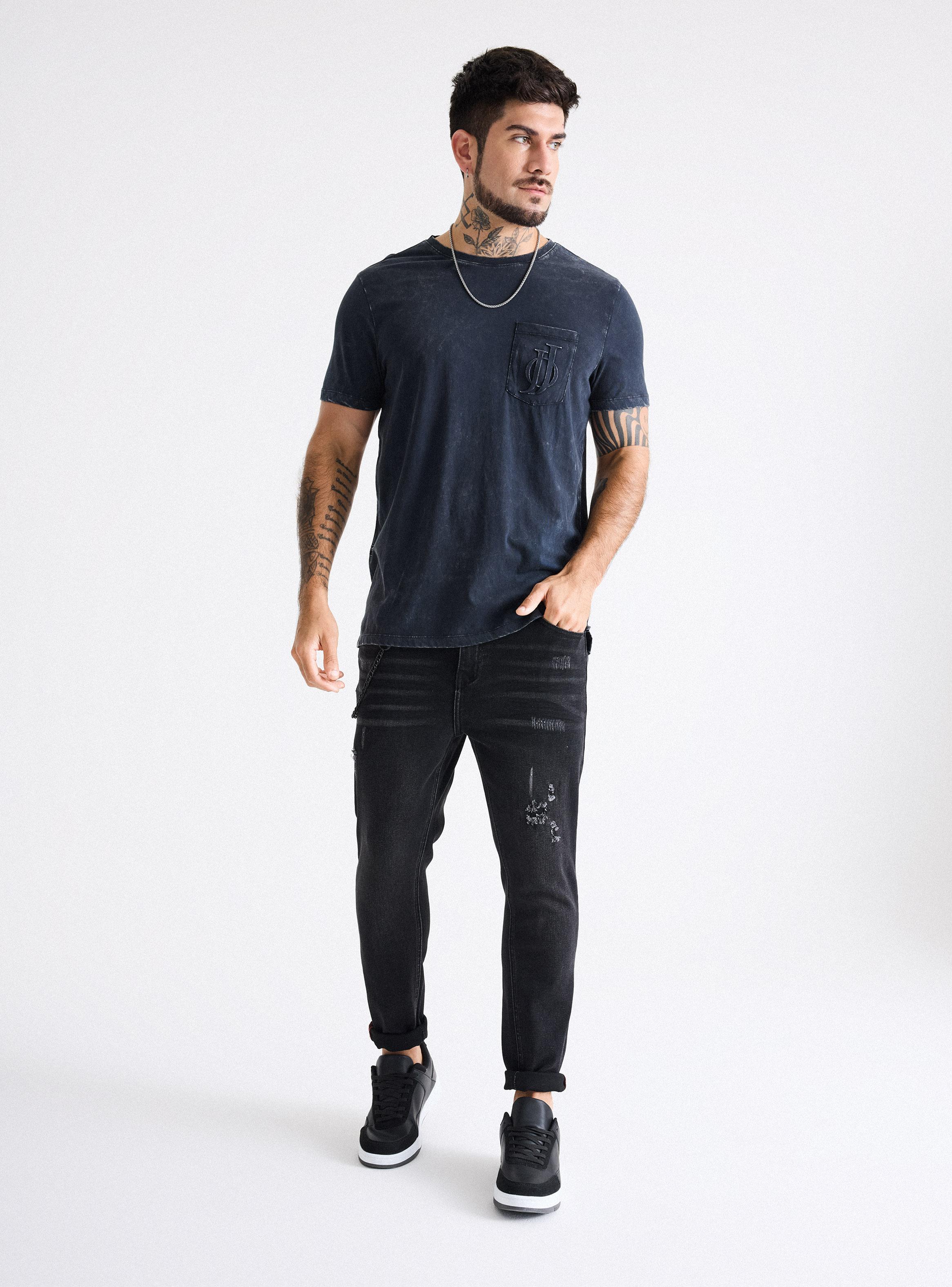 Polera Long Fit Acid Wash-4