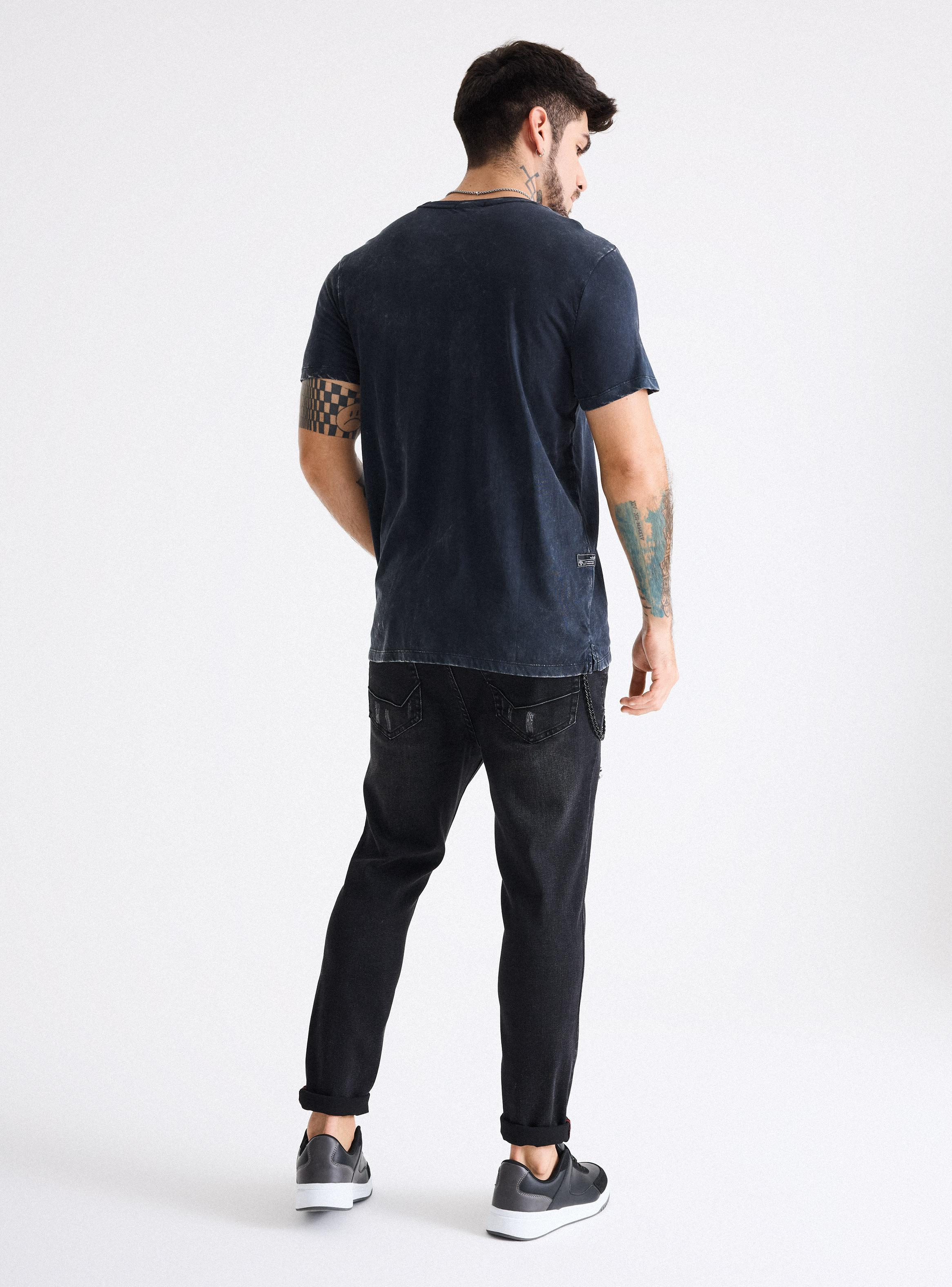 Polera Long Fit Acid Wash-5