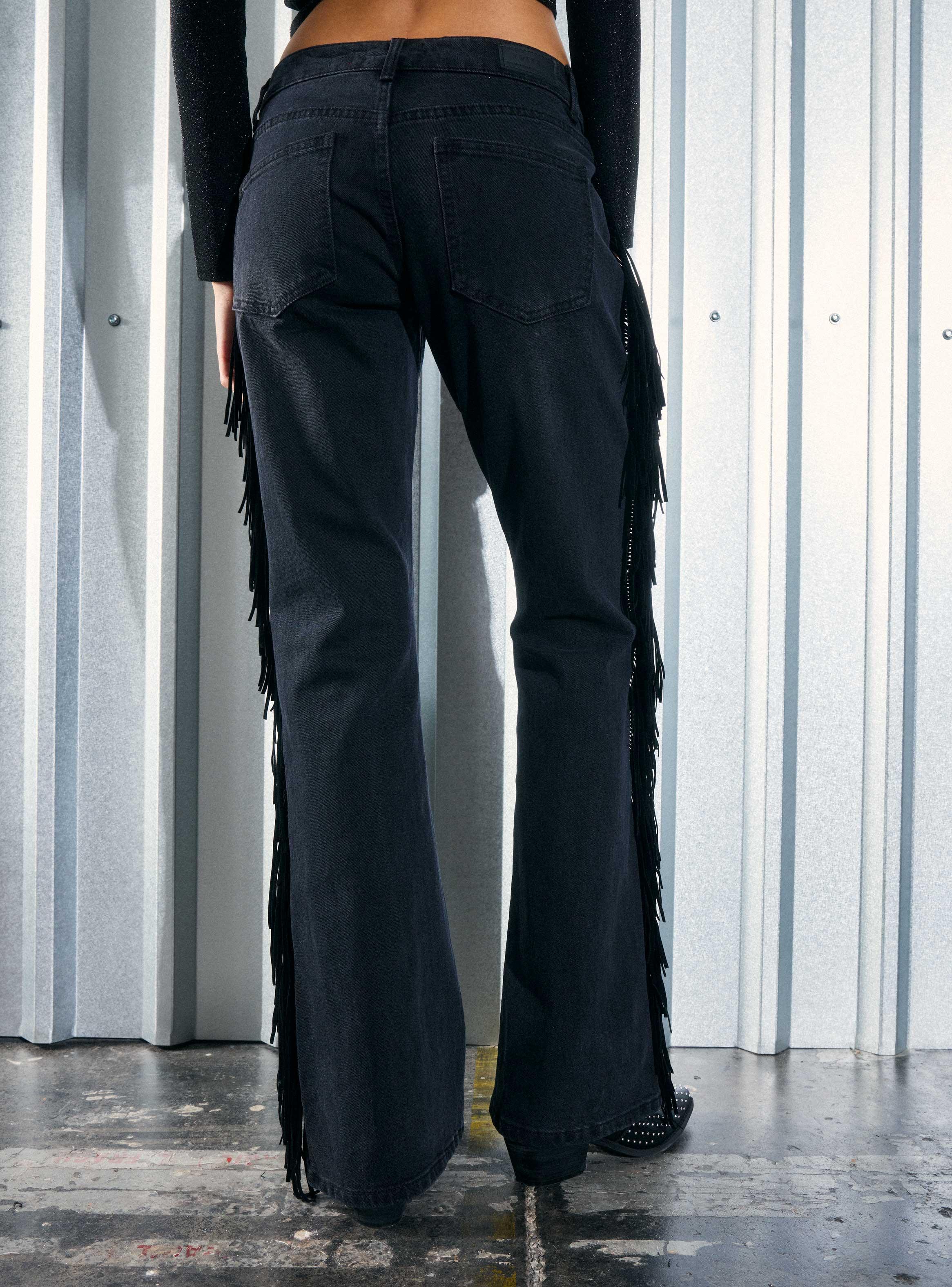 Pantalón Flecos Gamuza-1