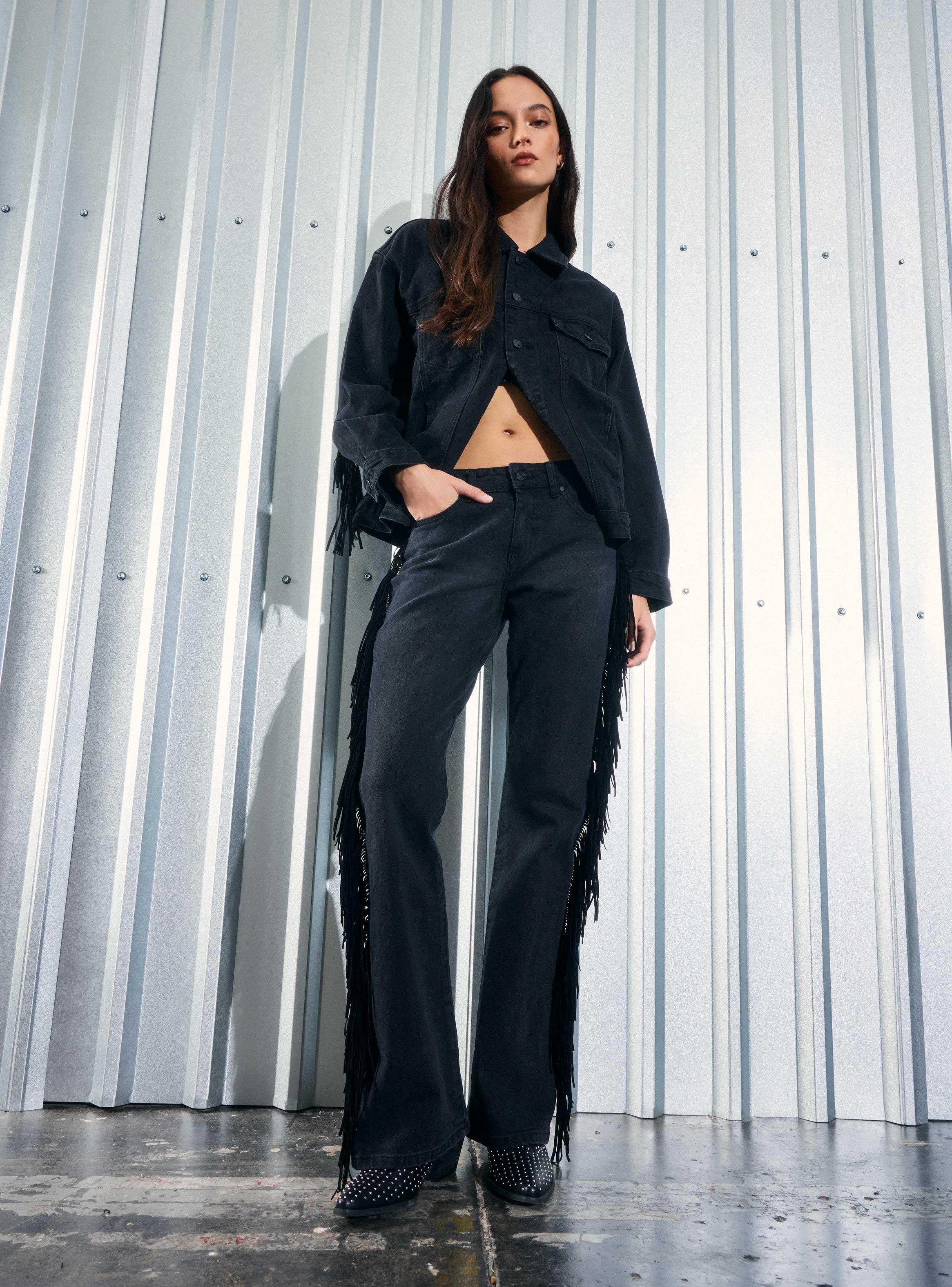 Pantalón Flecos Gamuza-4