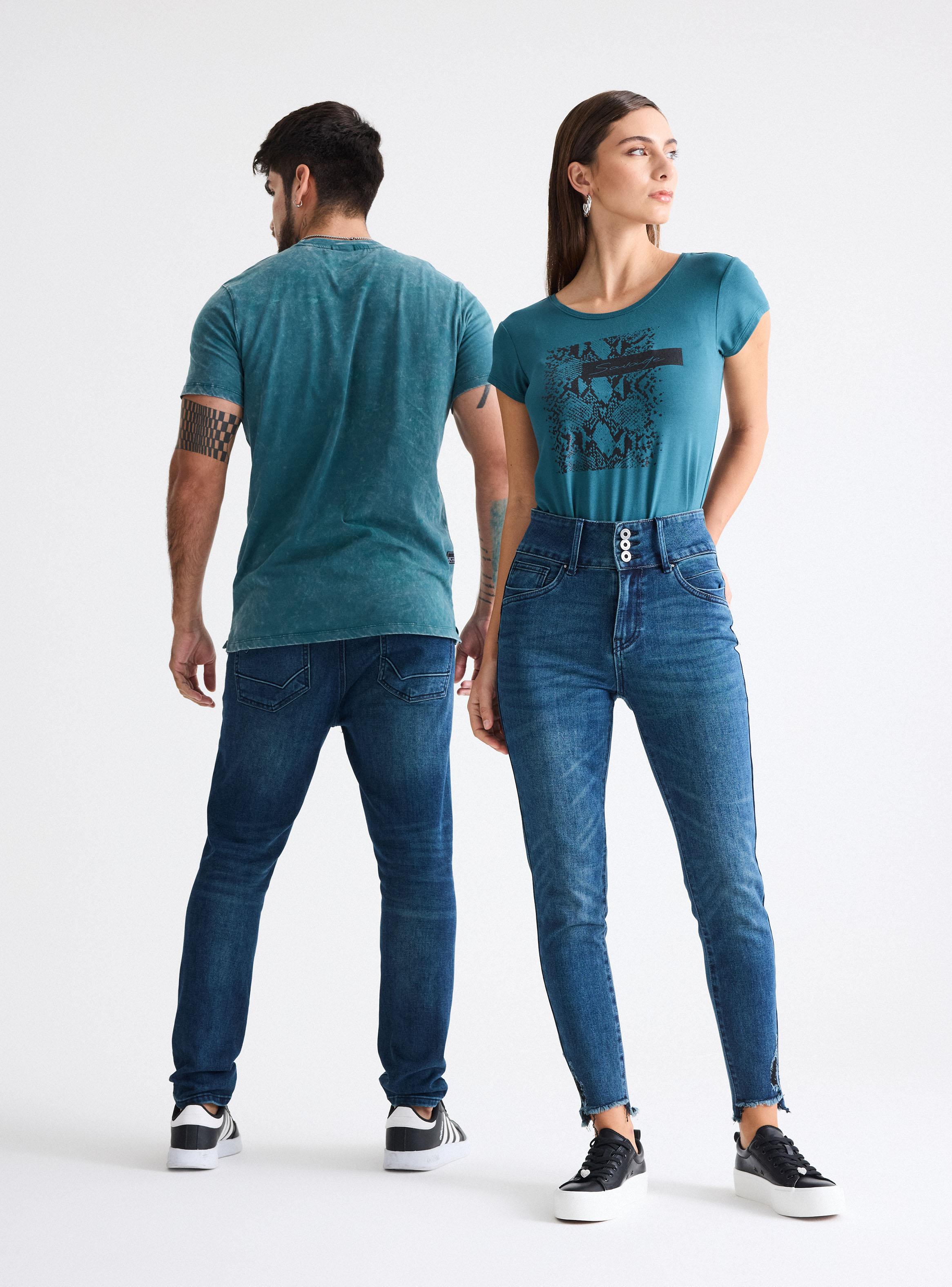 Jeans Push Up 3 Botones Basta Deshilachada-5