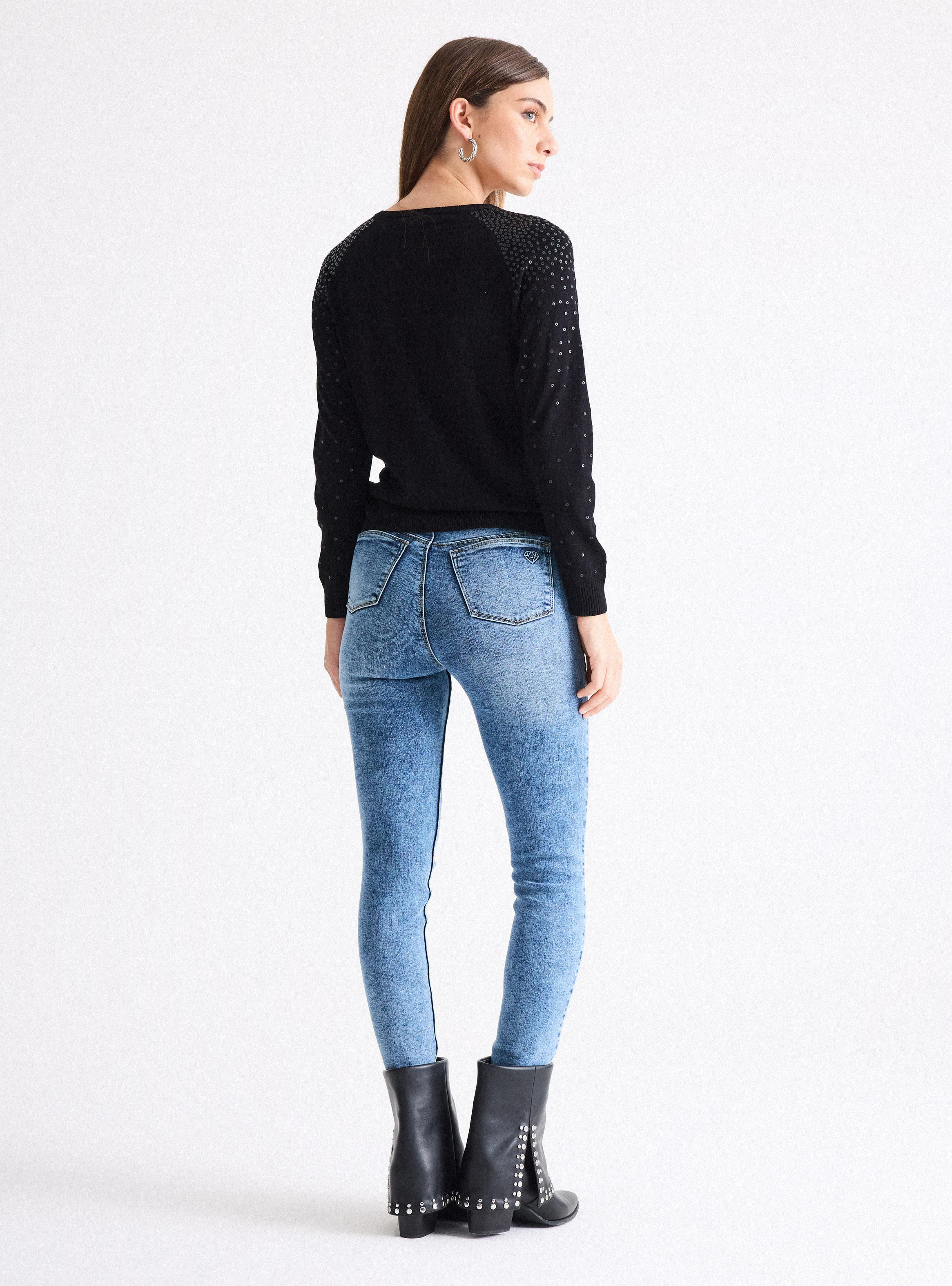 Sweater Raglán Aplicación Lentejuelas Opacas-5