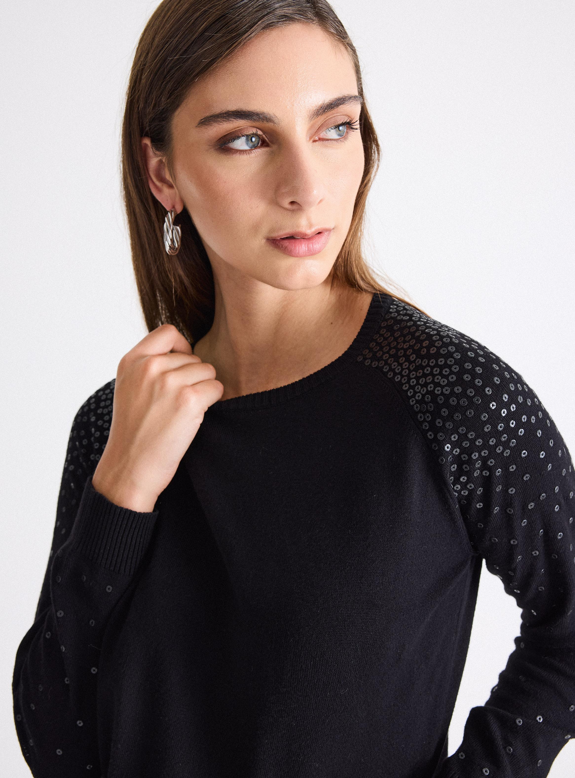 Sweater Raglán Aplicación Lentejuelas Opacas-2