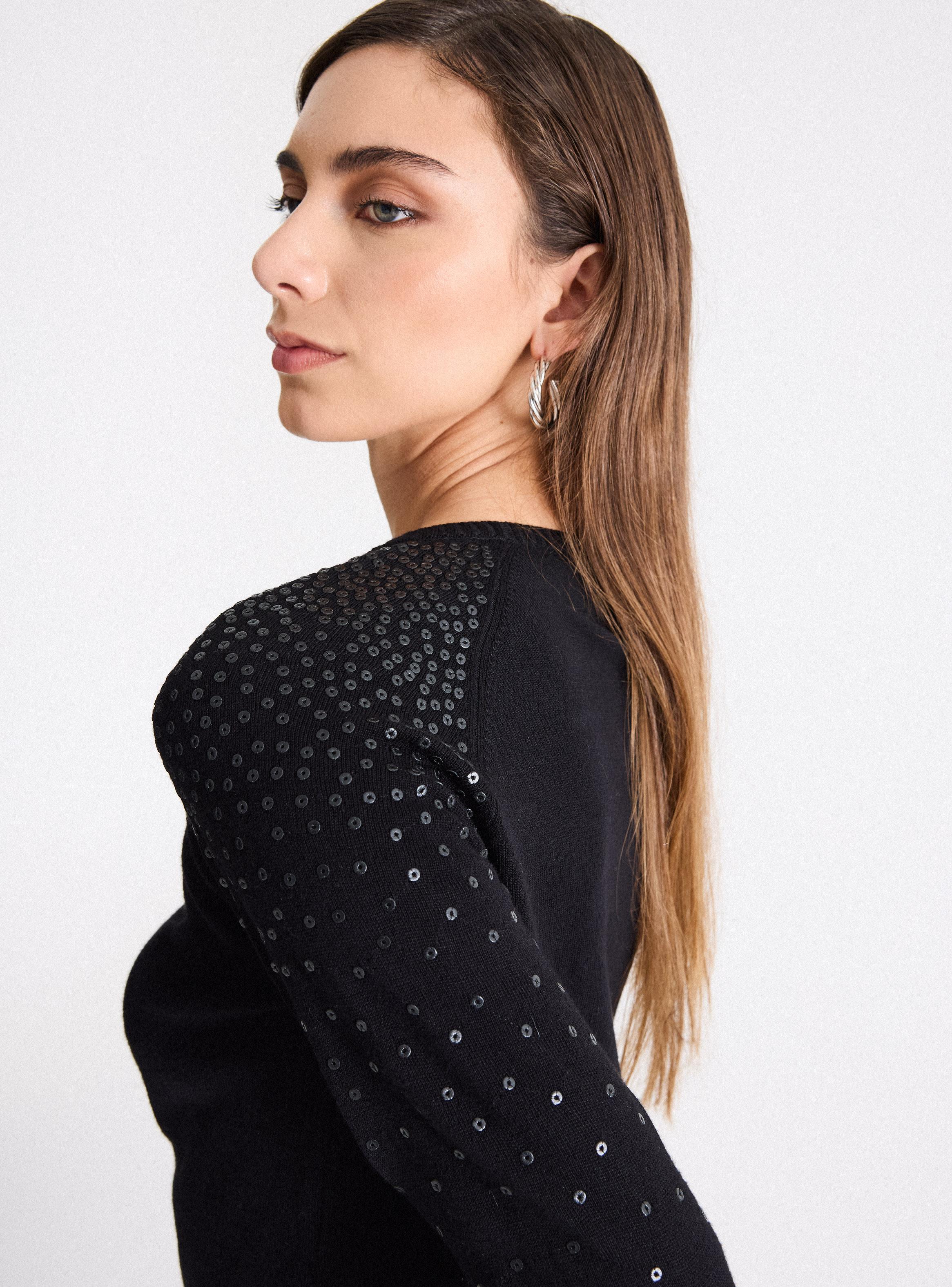 Sweater Raglán Aplicación Lentejuelas Opacas-3