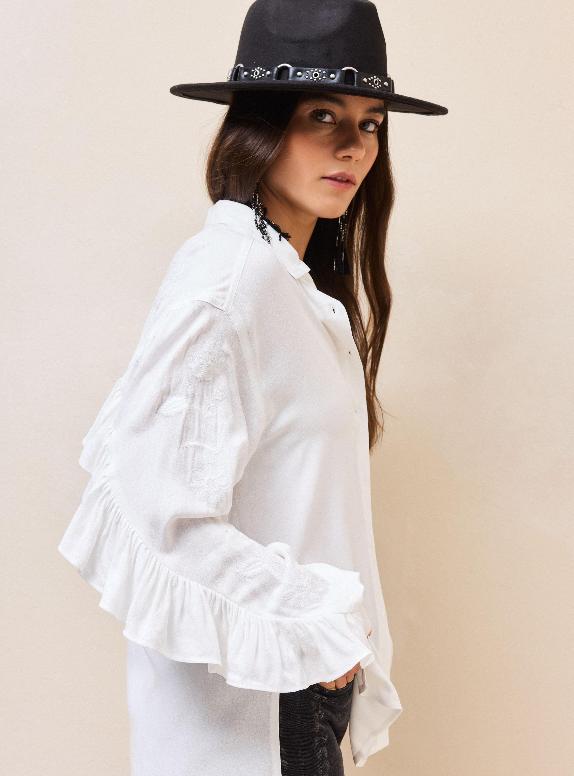 Blusa Bordado al Tono en Espalda y Mangas-2